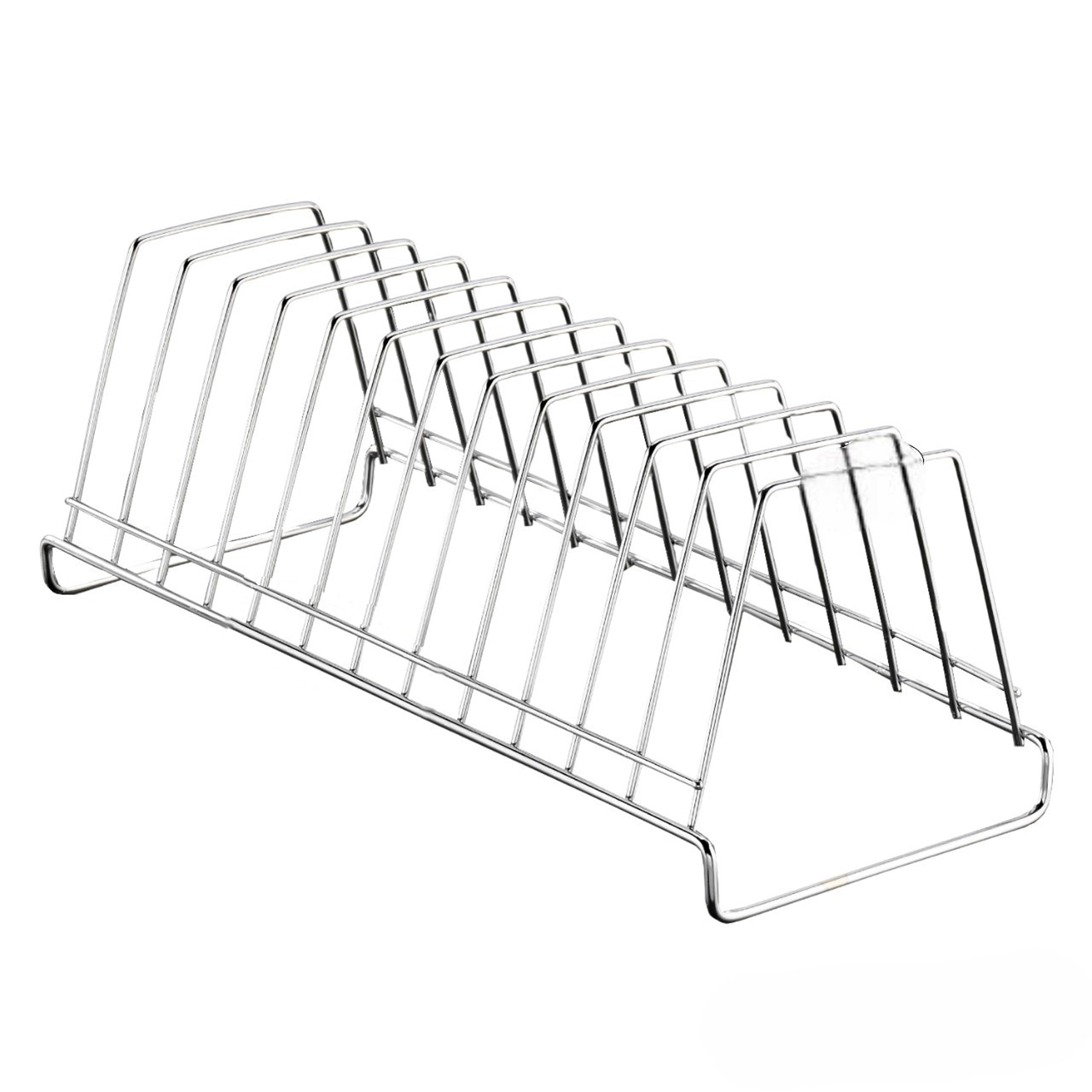 Gridkitchen Stainless Steel Plate And Lid Stand For Kitchen Cabinet & Dining Table  Dish Rack Holder (Big, 1)