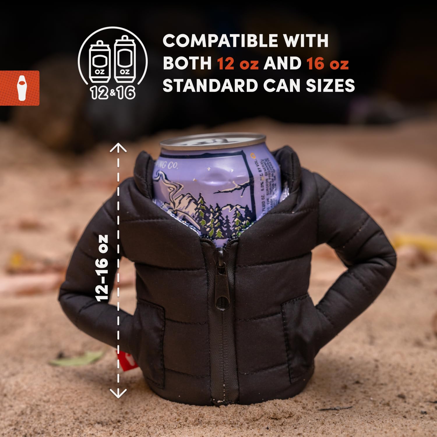 Puffin - The Puffy Beverage Jacket, Insulated Can Cooler, Puffin Redwoodsy Camo