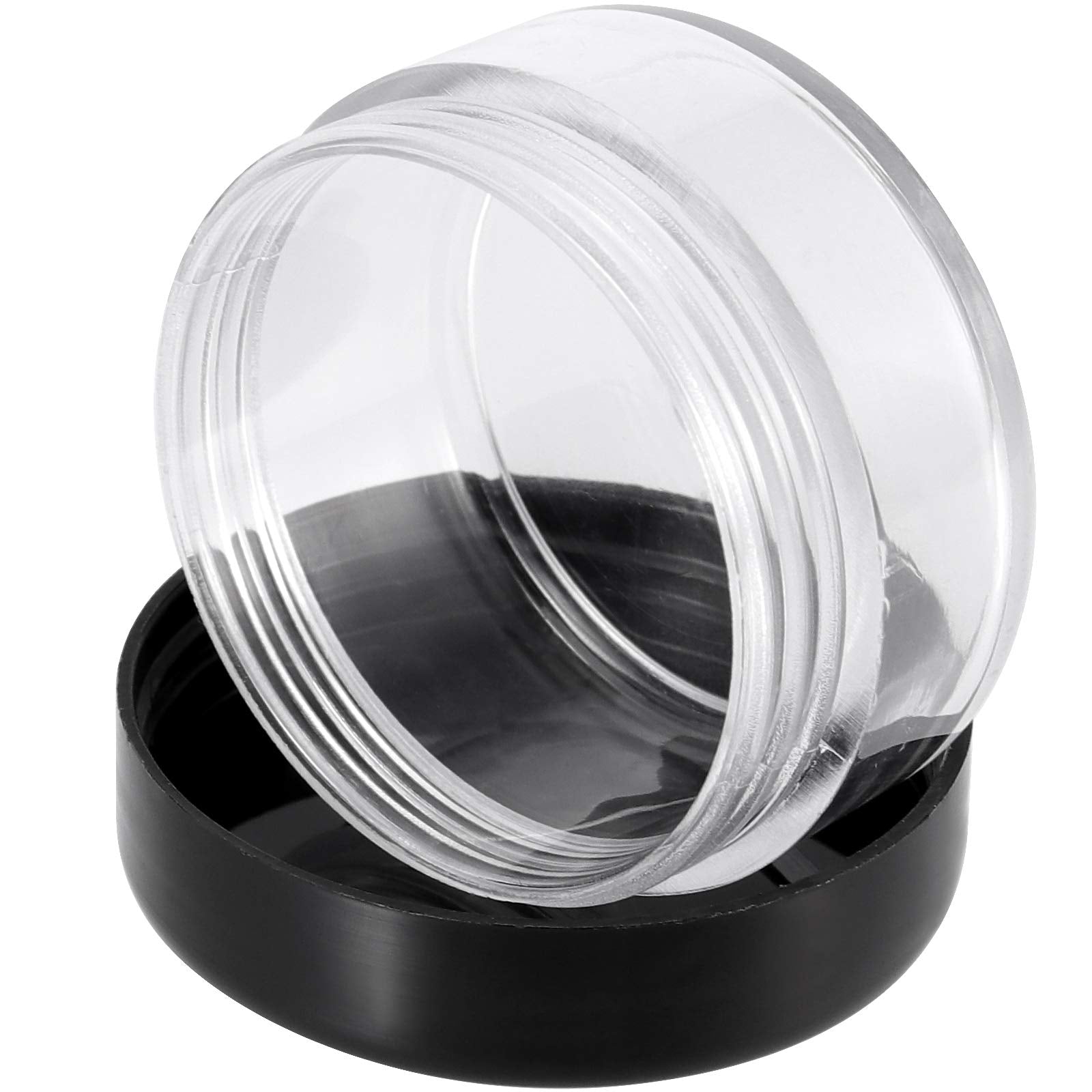 Kohand 150 Pieces 10 Gram Plastic Cosmetic Sample Containers Jars With Black Lids, Bpa Free, Small Lip Balm Containers, Clear Em