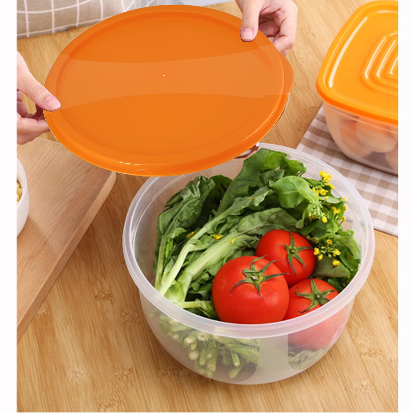 Atrdto Plastic Multicolor Salad Bowl Set,Microwave And Dishwasher Safe,Ideal For Baking, Prepping, Cooking And Serving Food (Set