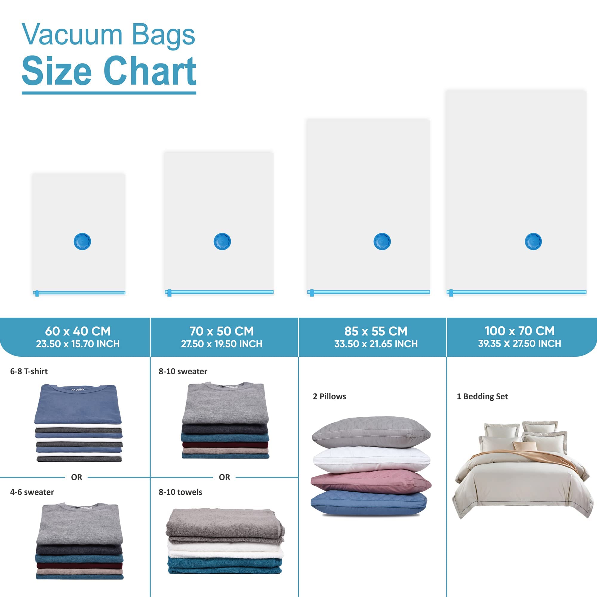 22 Space Saver Vacuum Storage Bags  Vacuum Sealed Storage Bags (4 Jumbo/6 Large/6 Medium/6 Small) with Hand Pump  Vacuum Seal Bags for Clothing  Comforters  Pillows  Towel  Blanket Storage  Bedding
