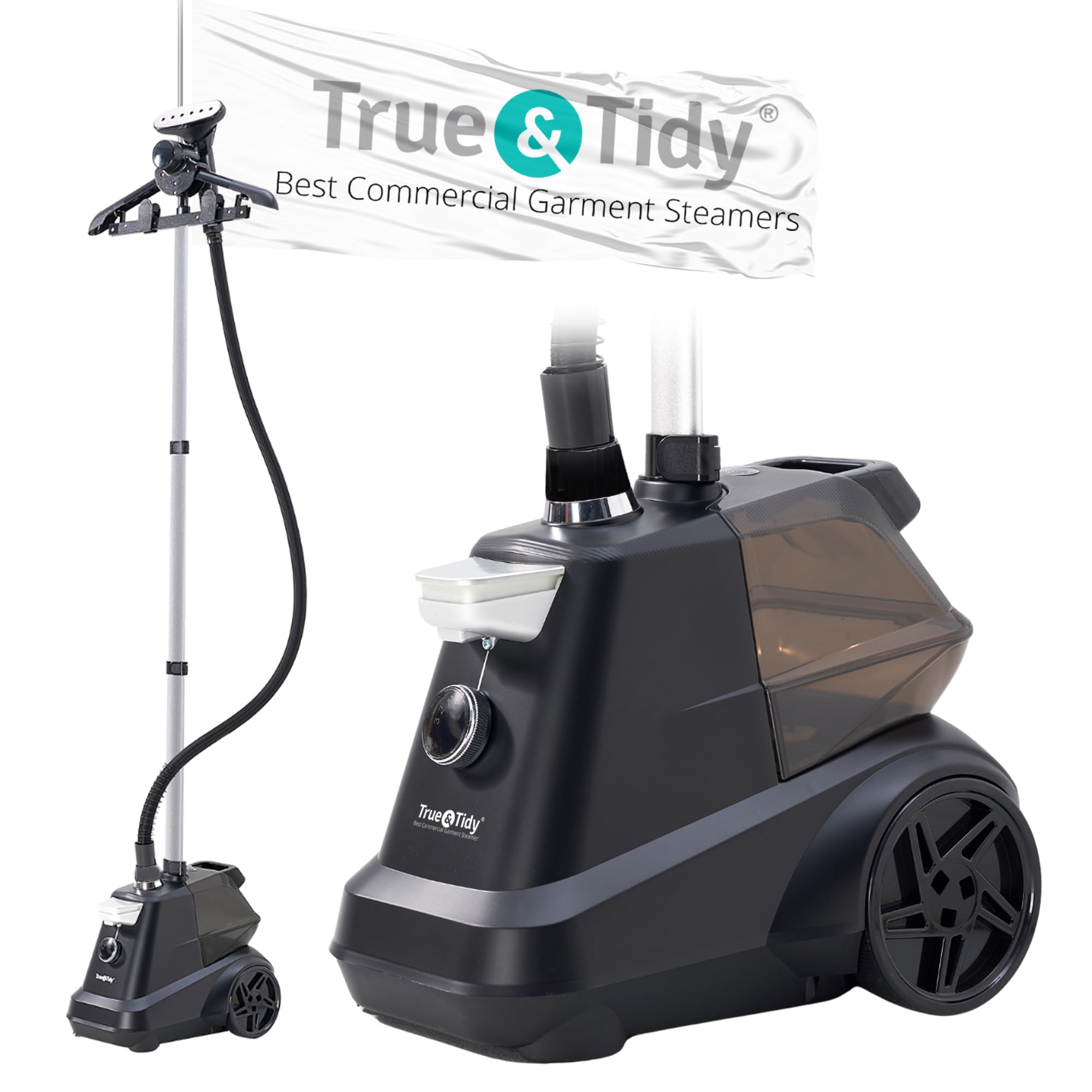 True & Tidy Heavy-Duty Commercial Industrial Standing Garment Steamer For Clothes, 1800 Watts, Xl 3L Water Tank 90+ Mins Of Stea