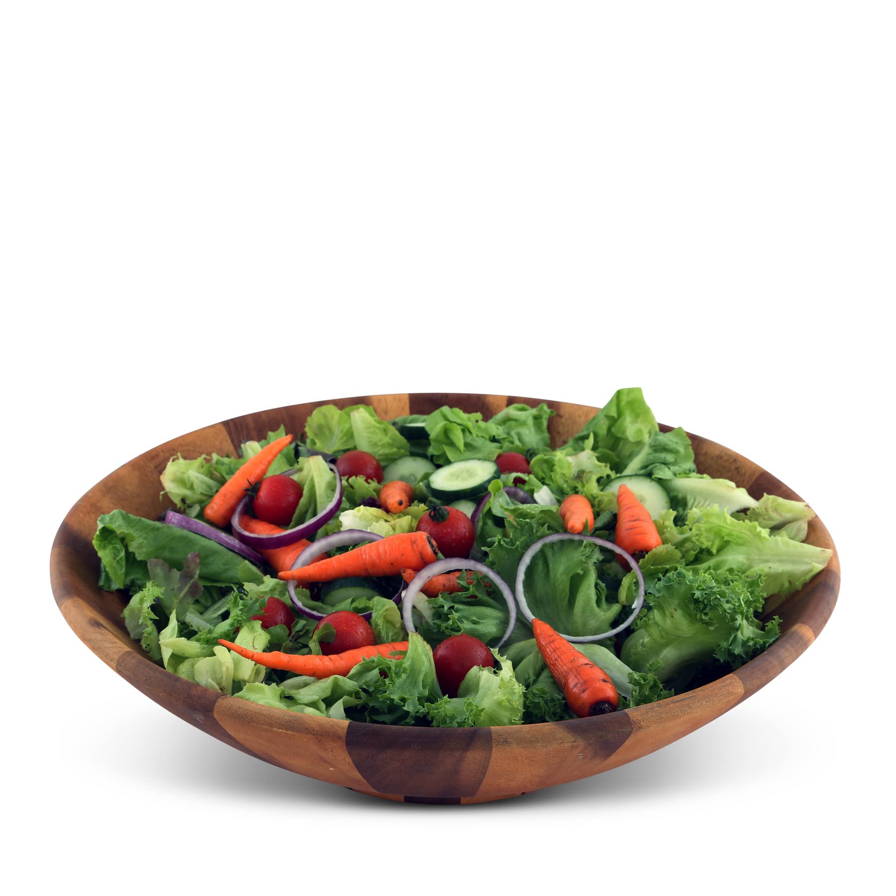 Arthur Court Salad Bowl Acacia Wood Serving For Fruits Or Salads Wok Wave Style Extra Large 16 Inch Diameter X 4.5 Inch Tall