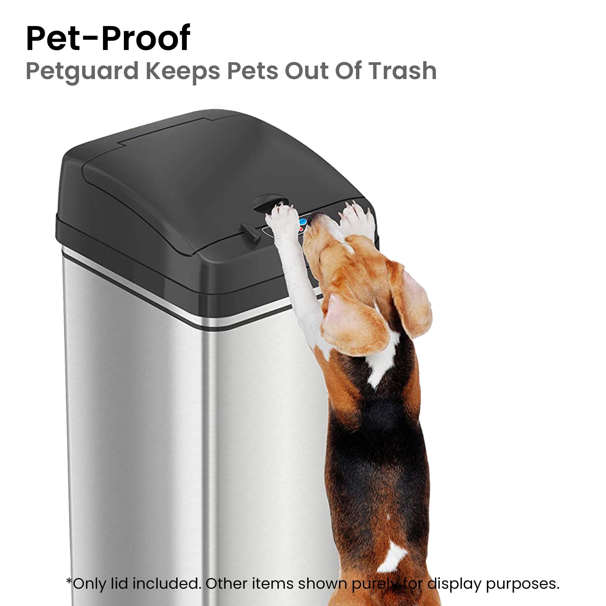 iTouchless Touchless Trash Can Lid for 13 Gal Models IT13MX & IT13MXL - Carbon Sensor Lid