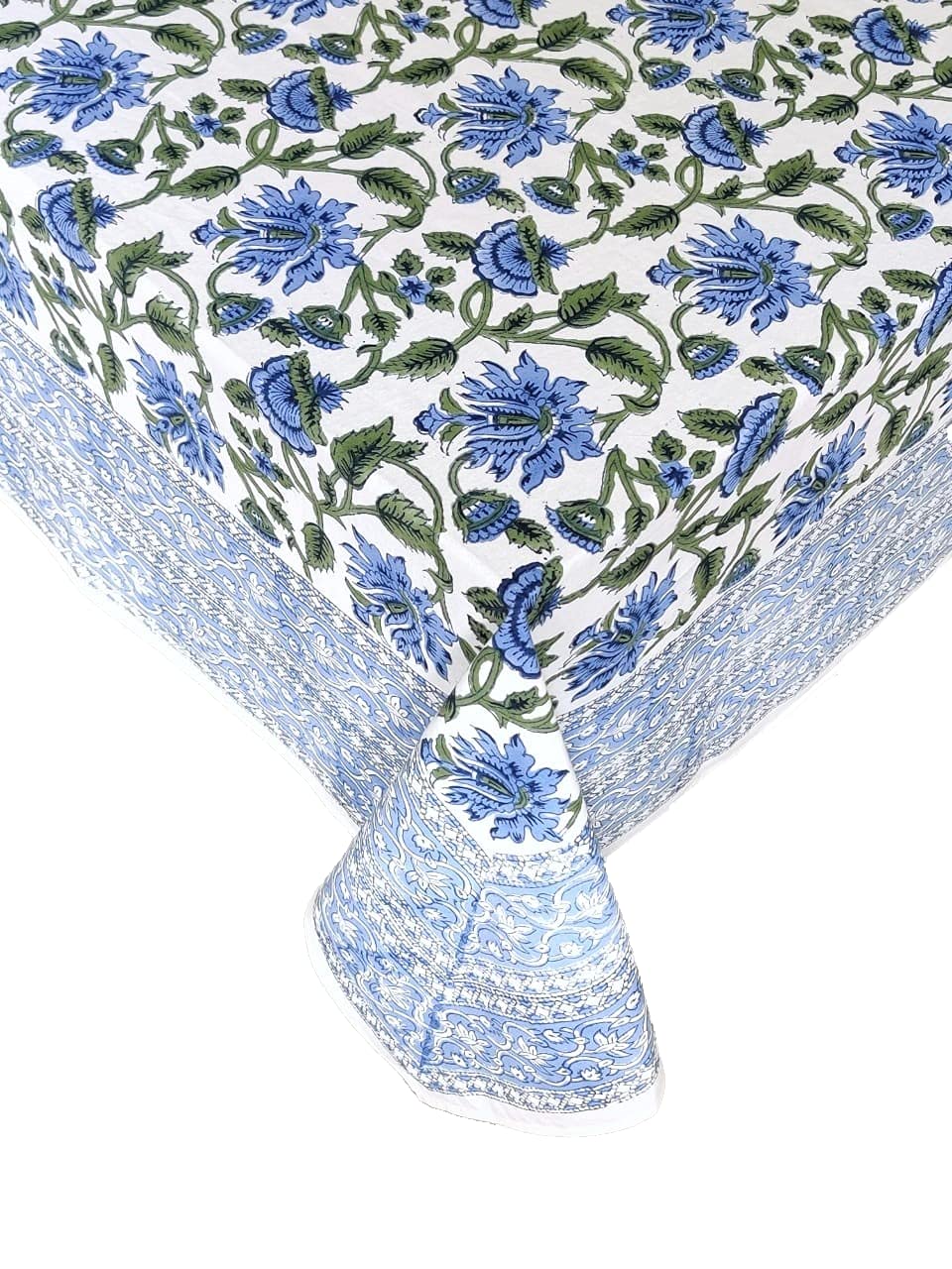 Atosii Taj 100% Cotton Fall Autumn Tablecloth, Hand Block Print Floral Rectangle Table Cloth Linen For Dining Buffet Parties Wed