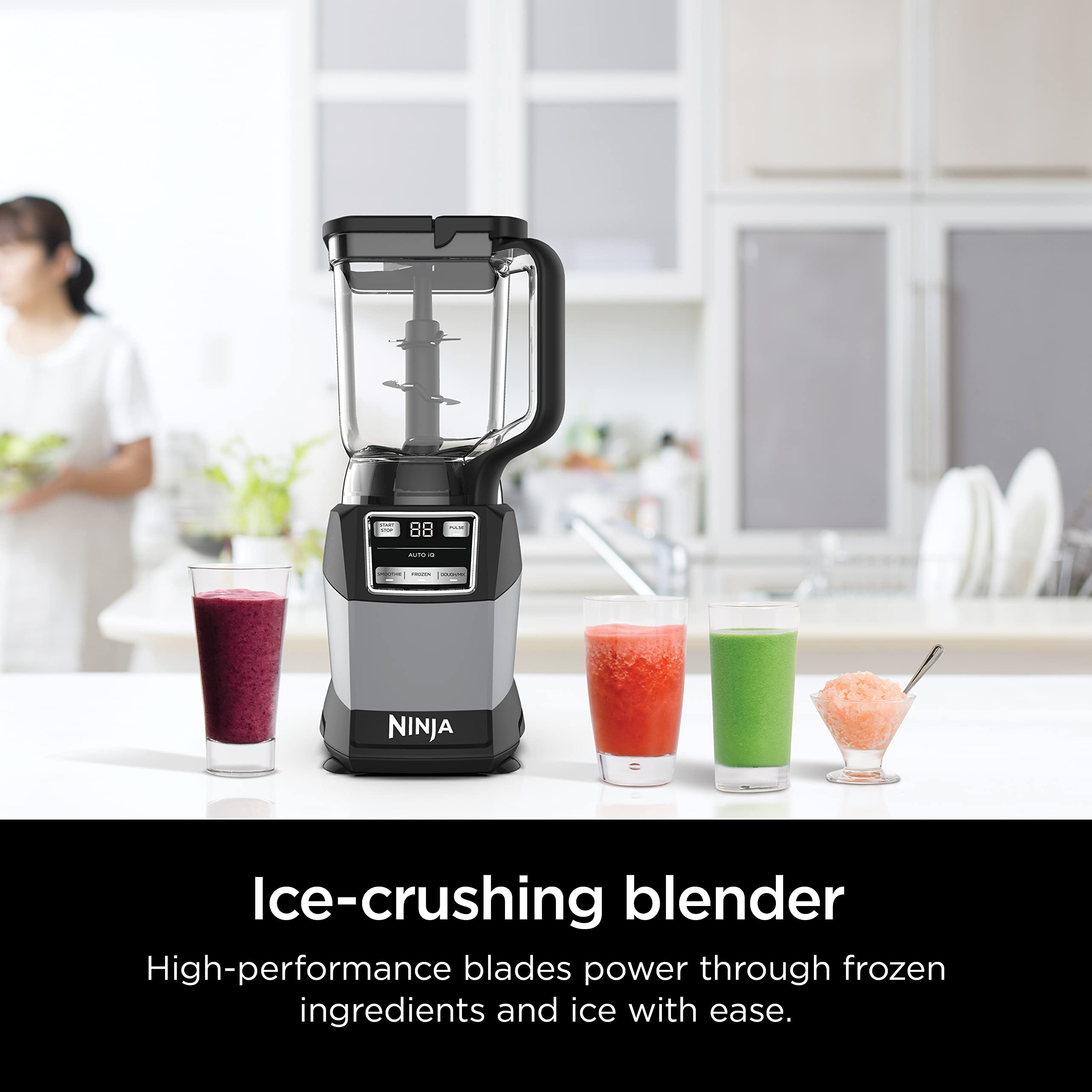 Ninja Blender Kitchen System, 1200W, 72 oz. Pitcher, 40 oz. Processor Bowl, Grey, Model AMZ493BRN