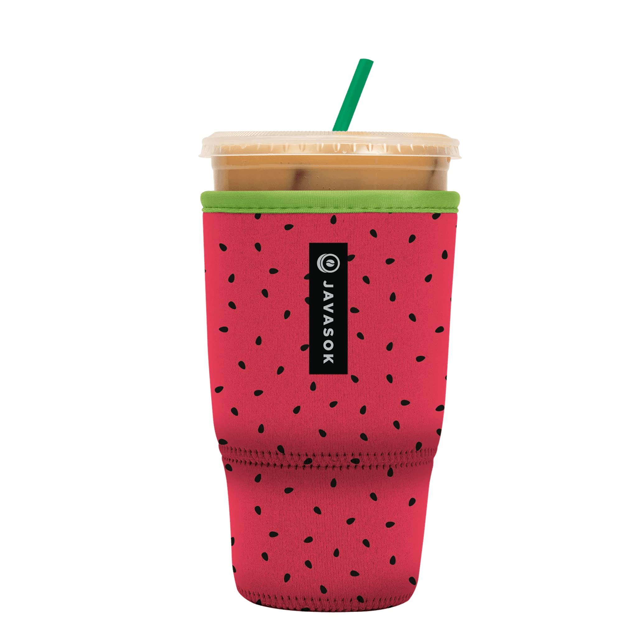 Sok It Java Sok Iced Coffee & Cold Soda Insulated Neoprene Cup Sleeve (Watermelon Sugar, Large: 30-32oz)