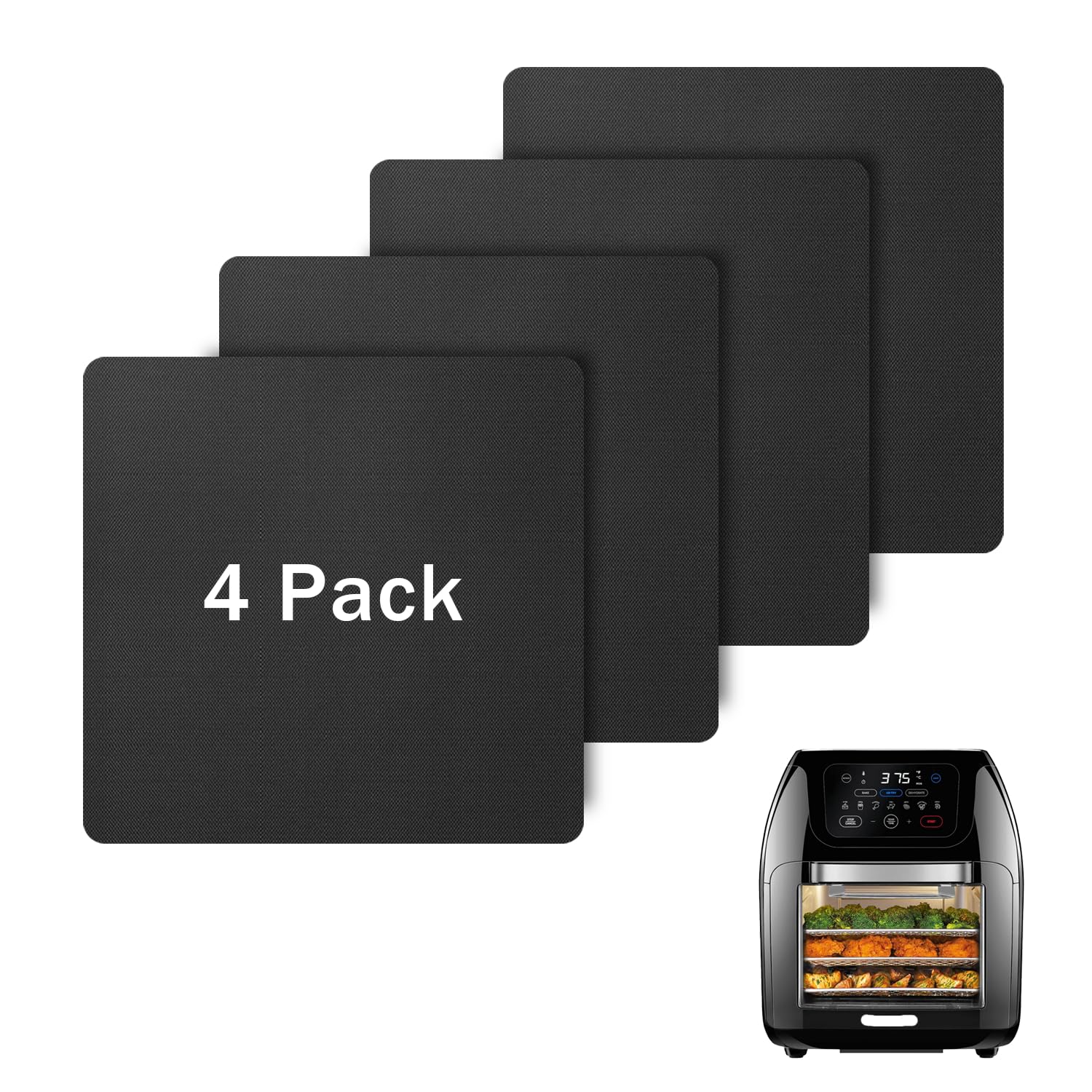 4PCS Oven Liners for CHEFMAN 10qt Air Fryer, Baking Mat Reusable Compatible with CHEFMAN Multifunctional Digital Air Fryer Acces