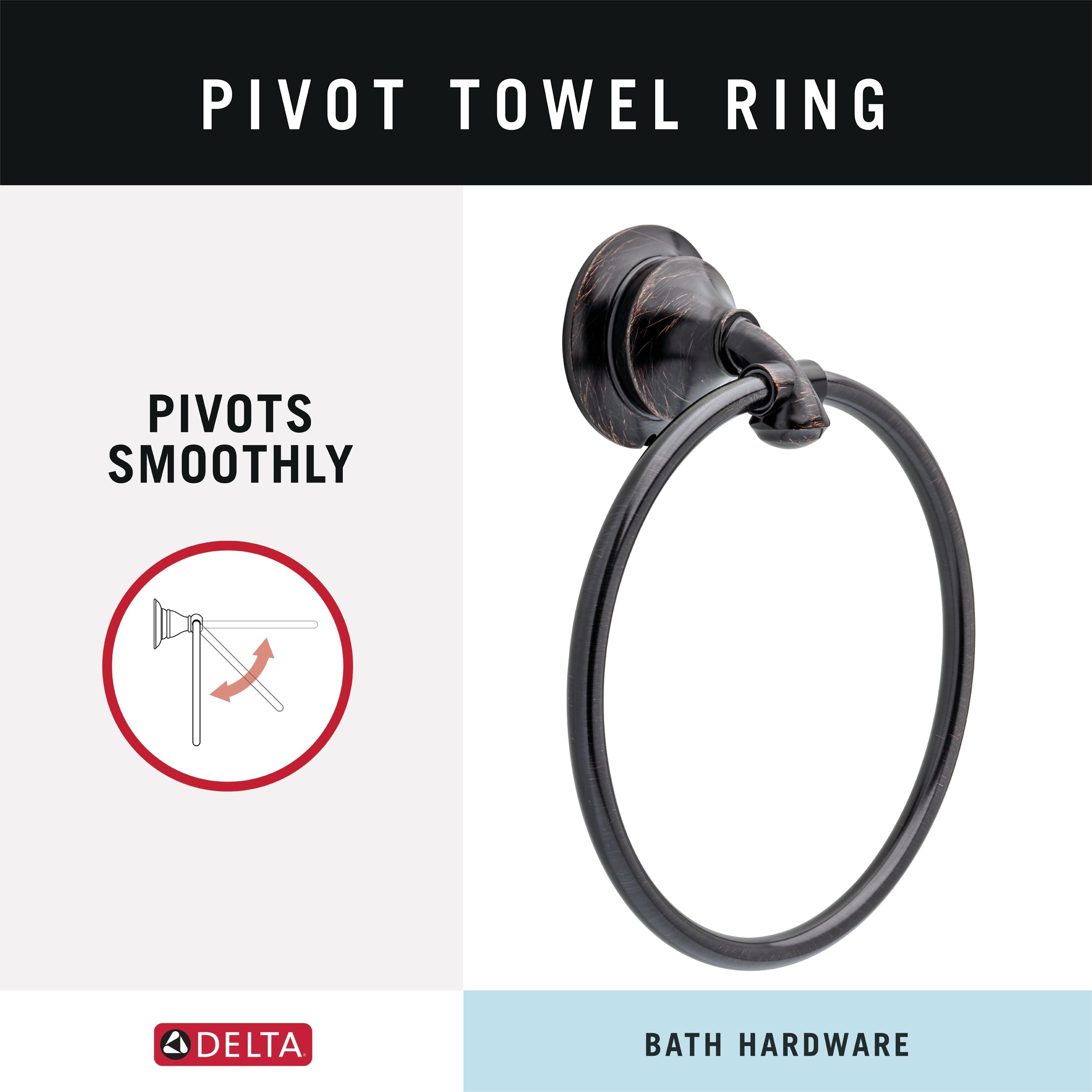 Delta Faucet 79446-Rb Linden Towel Ring, Venetian Bronze