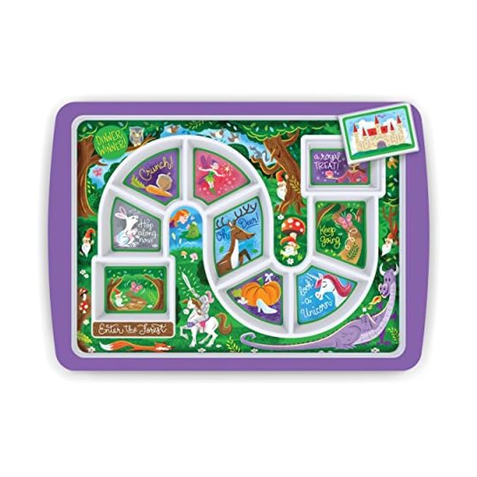 Genuine Fred DINNER WINNER, Enchanted Forest Kids Dinner Tray - Award Winning - Picky Eater Solutions for Kids and Toddlers - F