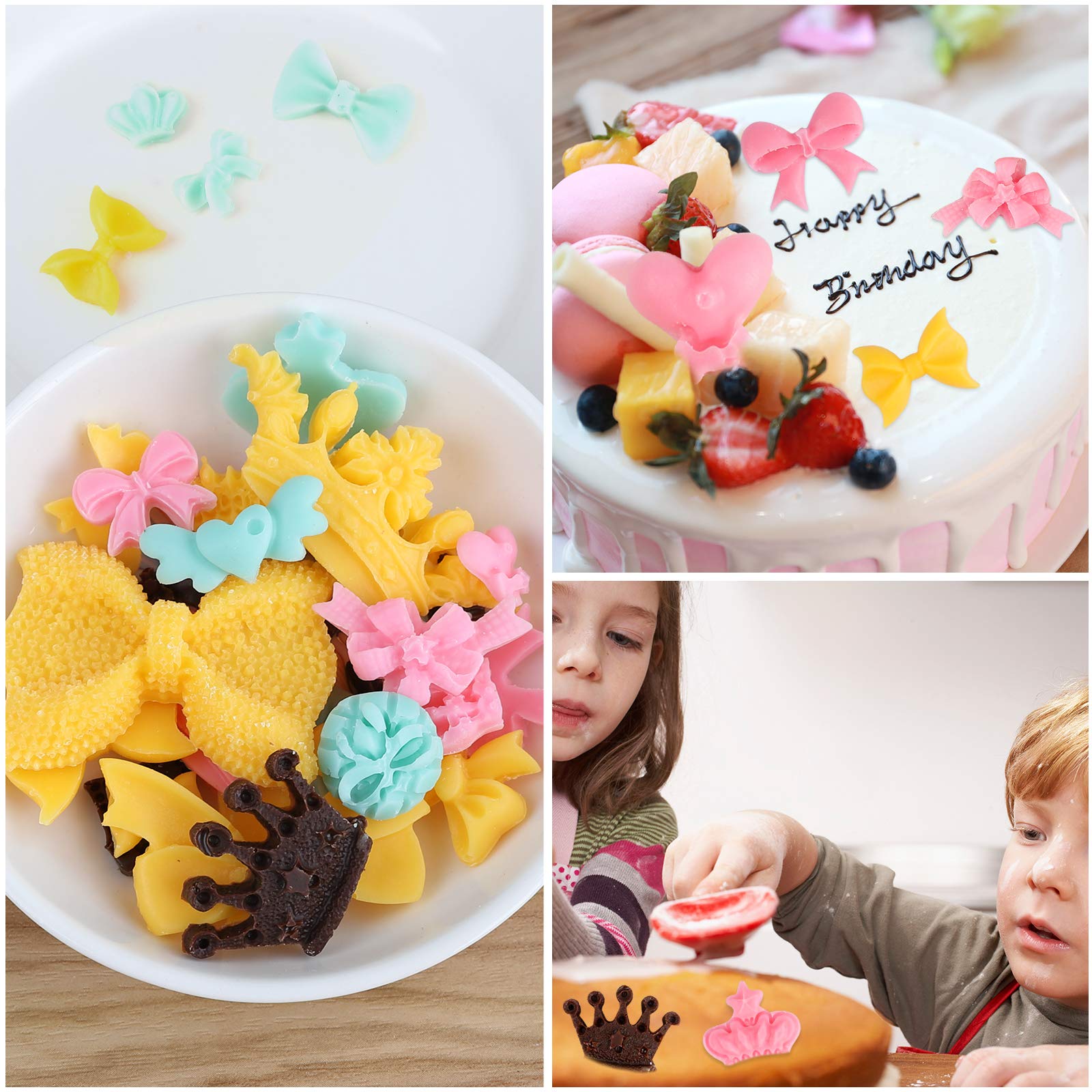 Bow Silicone Fondant Mold Crown Chocolate Candy Mold Cupcake Top Decoration, Pastry, Biscuit Decoration, Chocolate, Jewelry, Diy