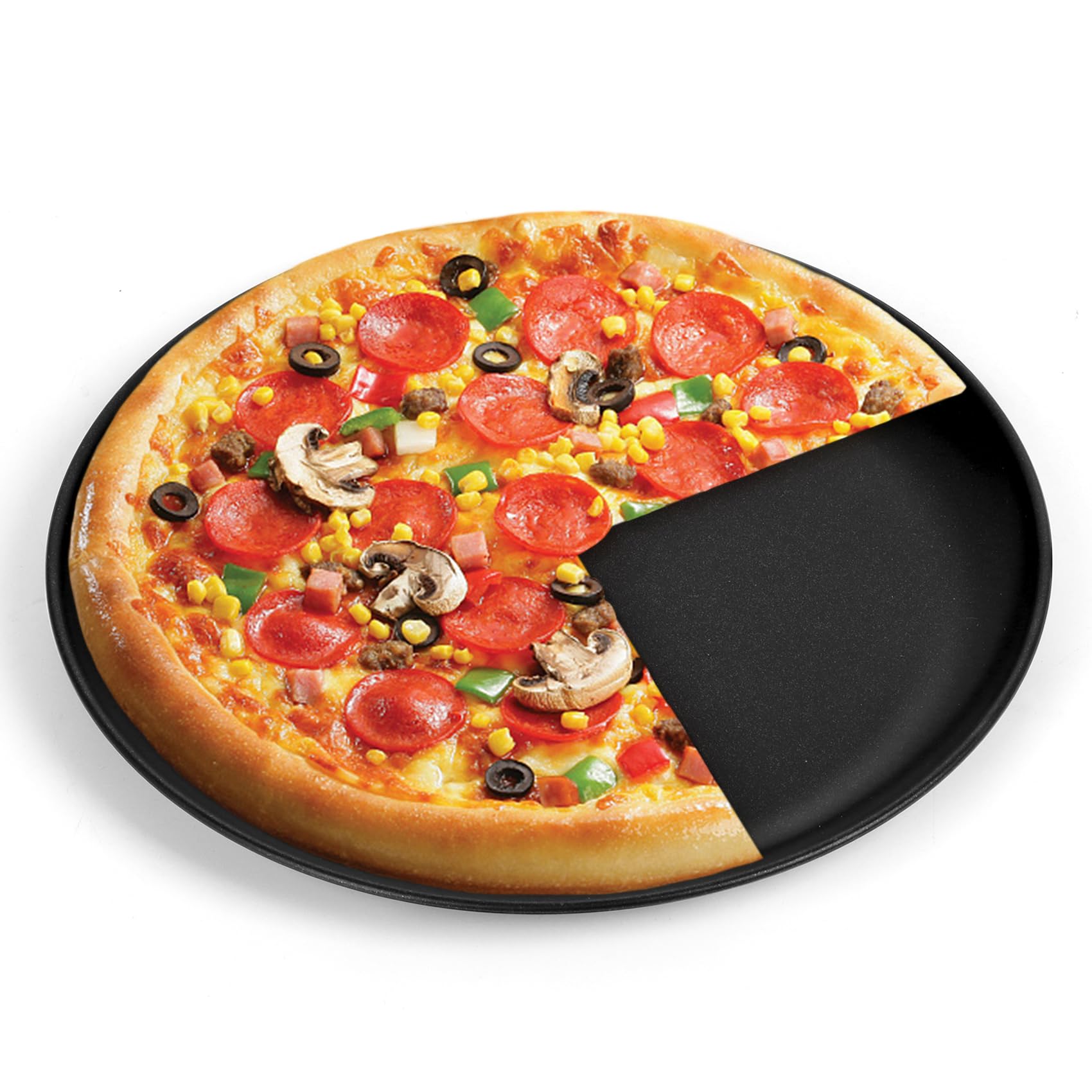 P&P Chef 12 Inch Pizza Pan, Pizza Tray Bakeware For Home Kitchen, Stainless Steel Core With Non-Stick Coatings, Healthy & Reusab