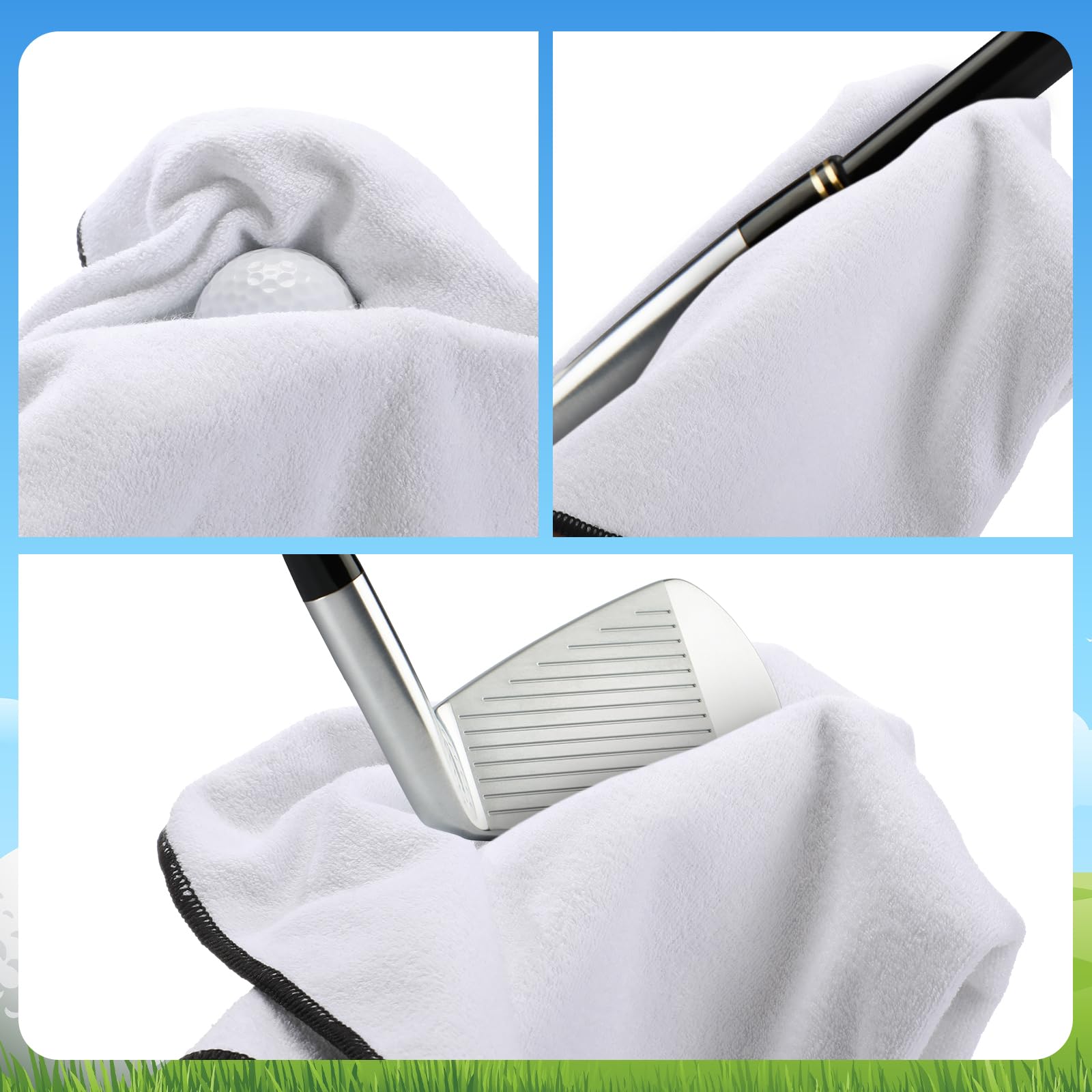HunnmingRe 2 Pcs Funny Golf Towel with Clip Not All Who Wander are Lost Some are Looking for Balls Golf Accessories for Men Husb
