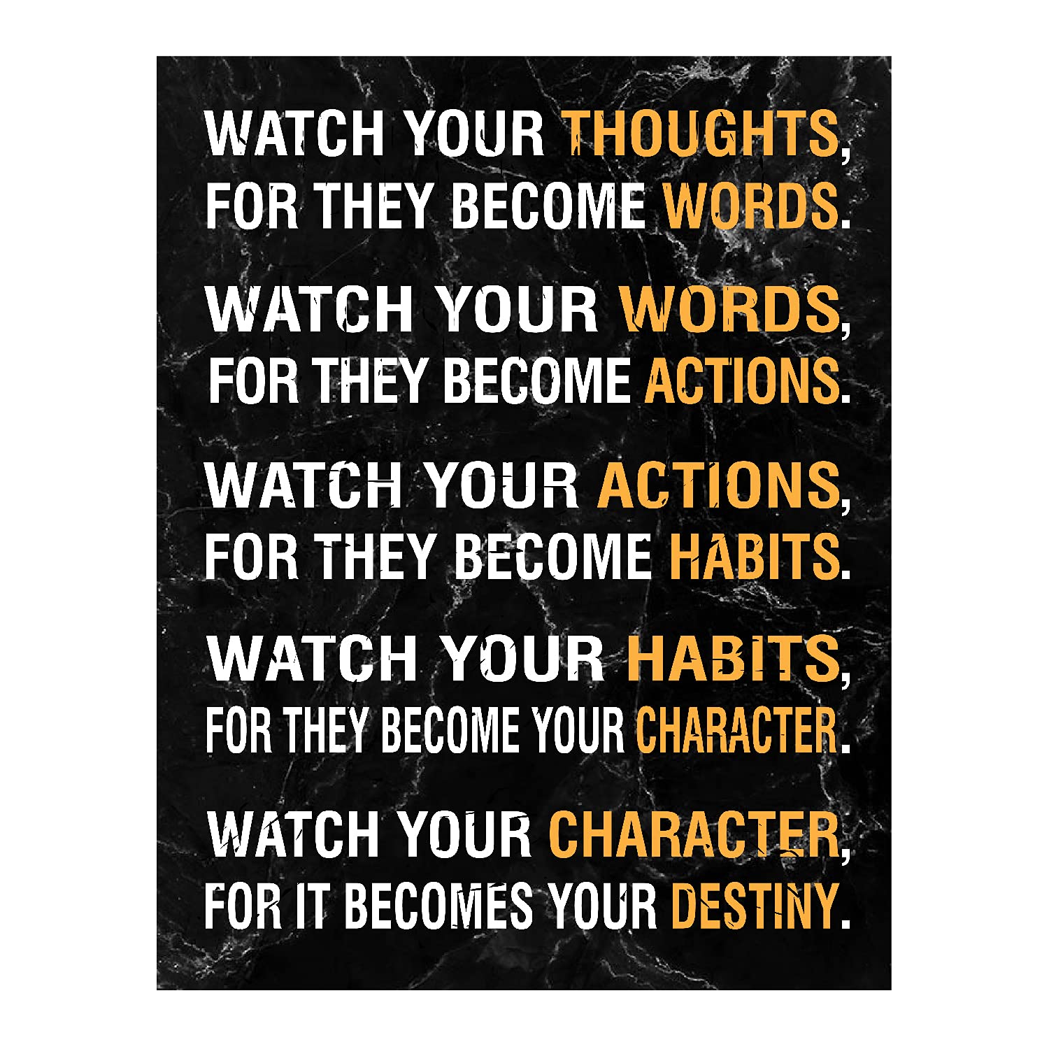 Mega Format Watch Your Thoughts Wall Art - Positive Thinking Posters, Motivational Poster, Inspirational Wall Art Posters, Motiv