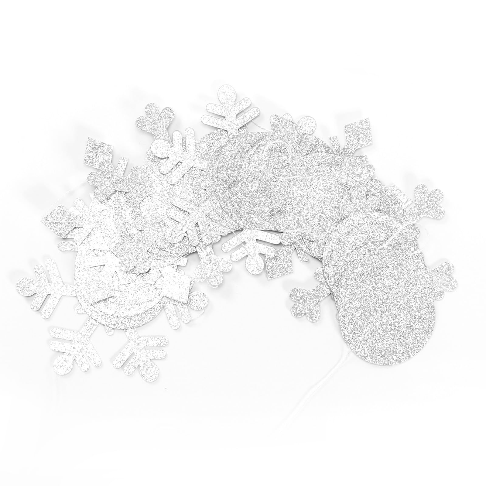 Snowflake Snow White-Silver Christmas Party-Decorations Garland - 61Ft Winter Wonderland Frozen Hanging Paper Streamers Banner,B
