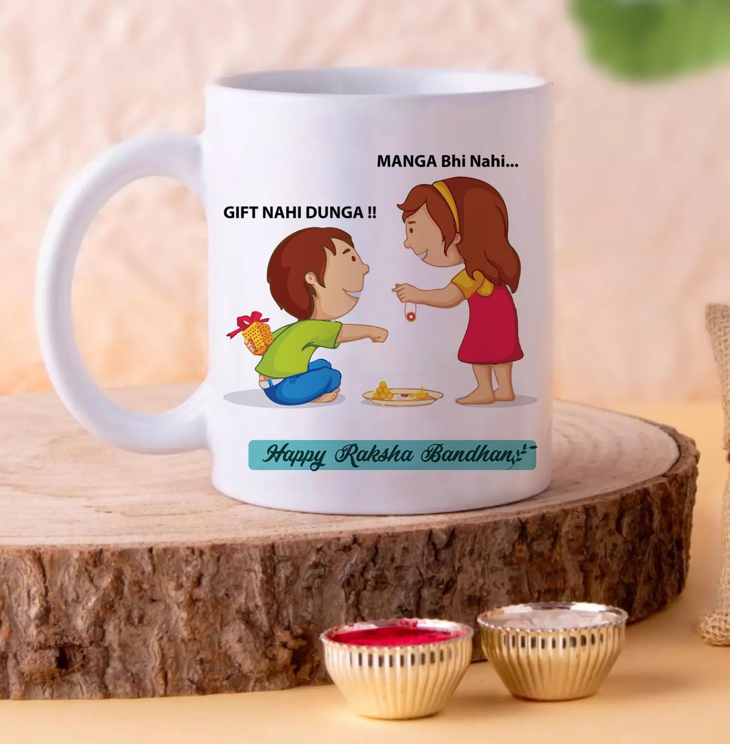 SAHU KRAFT RakshaBandhan Special Coffee Mug & Rakhi Gift Set for Brother, Rakhi Gift, Sister Gift with Glossy Printed Ceramic Co