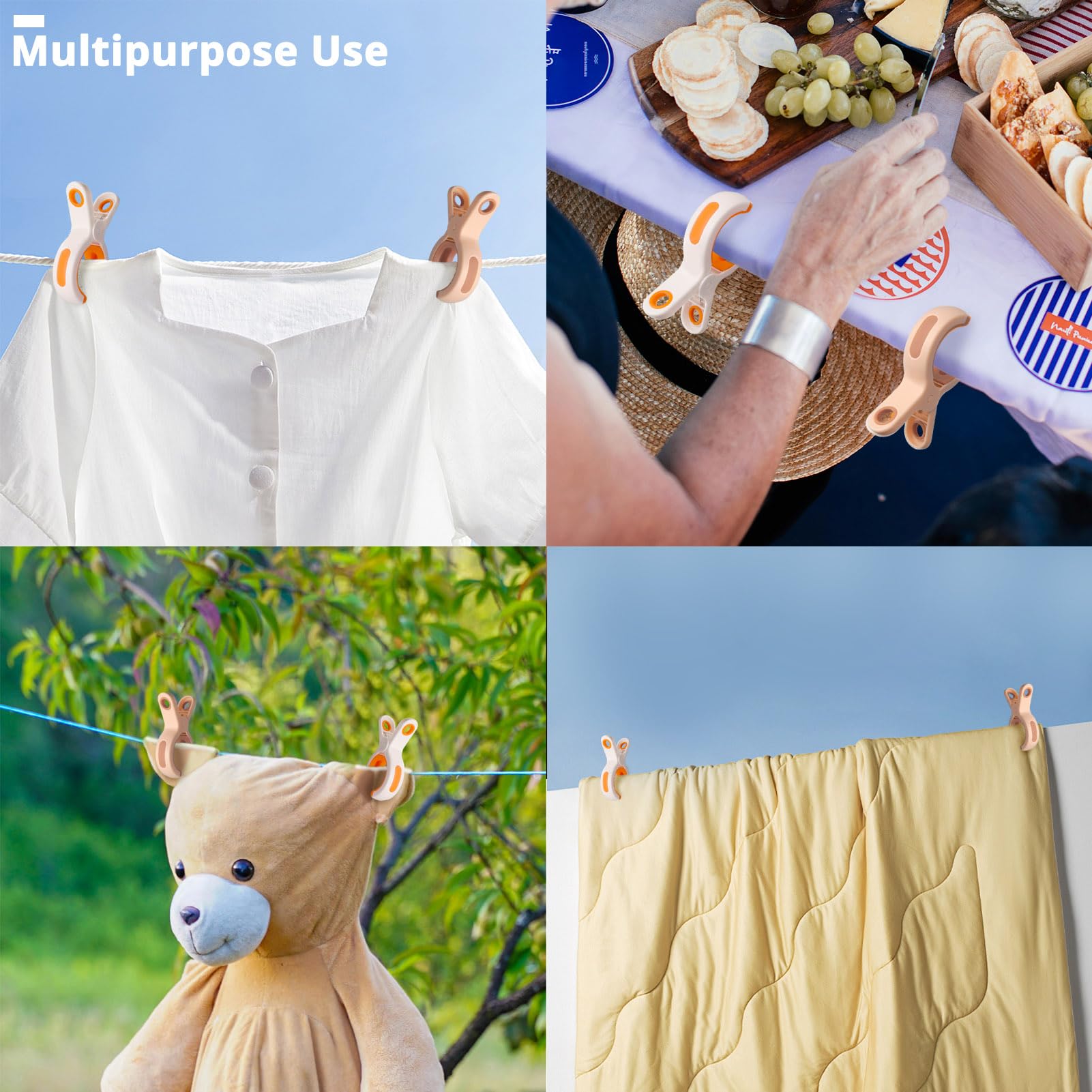 Sanyeyufeng Beach Towel Clips For Beach Chair 10 Packs Towel Clips For Chairs Cruise Pool, Large Strong Clothes Clips Keep Towel