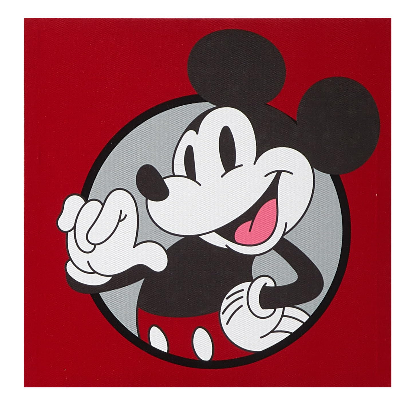 Idea Nuova Disney Mickey Mouse Retro 4 Pack Canvas Wall Art Set,Childrens Wall Hanging D  Cor,Each Piece 12''X12''