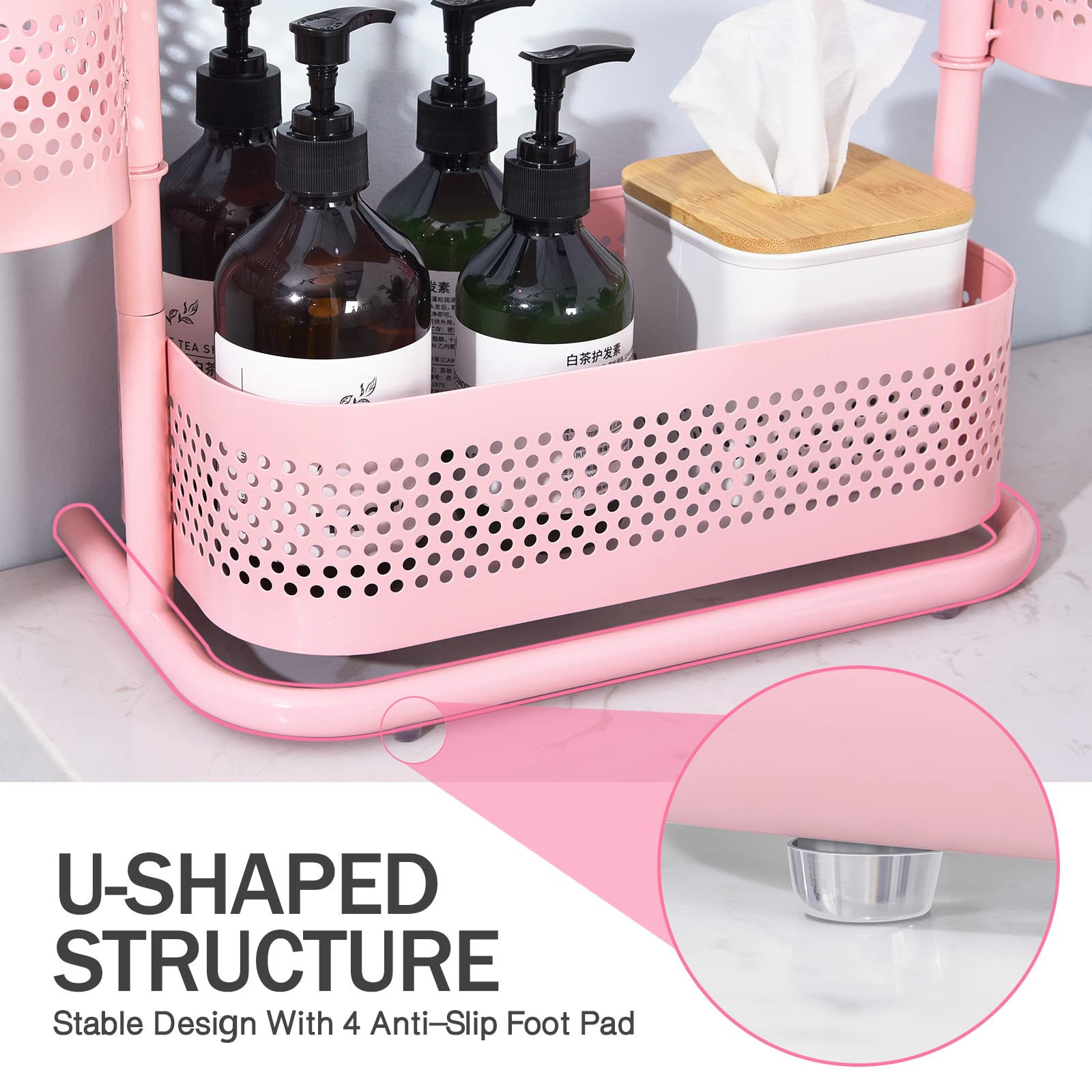 Kingrack 3 Tier Bathroom Organizer Countertop, Multi-Purpose Makeup Organizer, Rotating Desktop Skincare Organizer, Vanity Tray