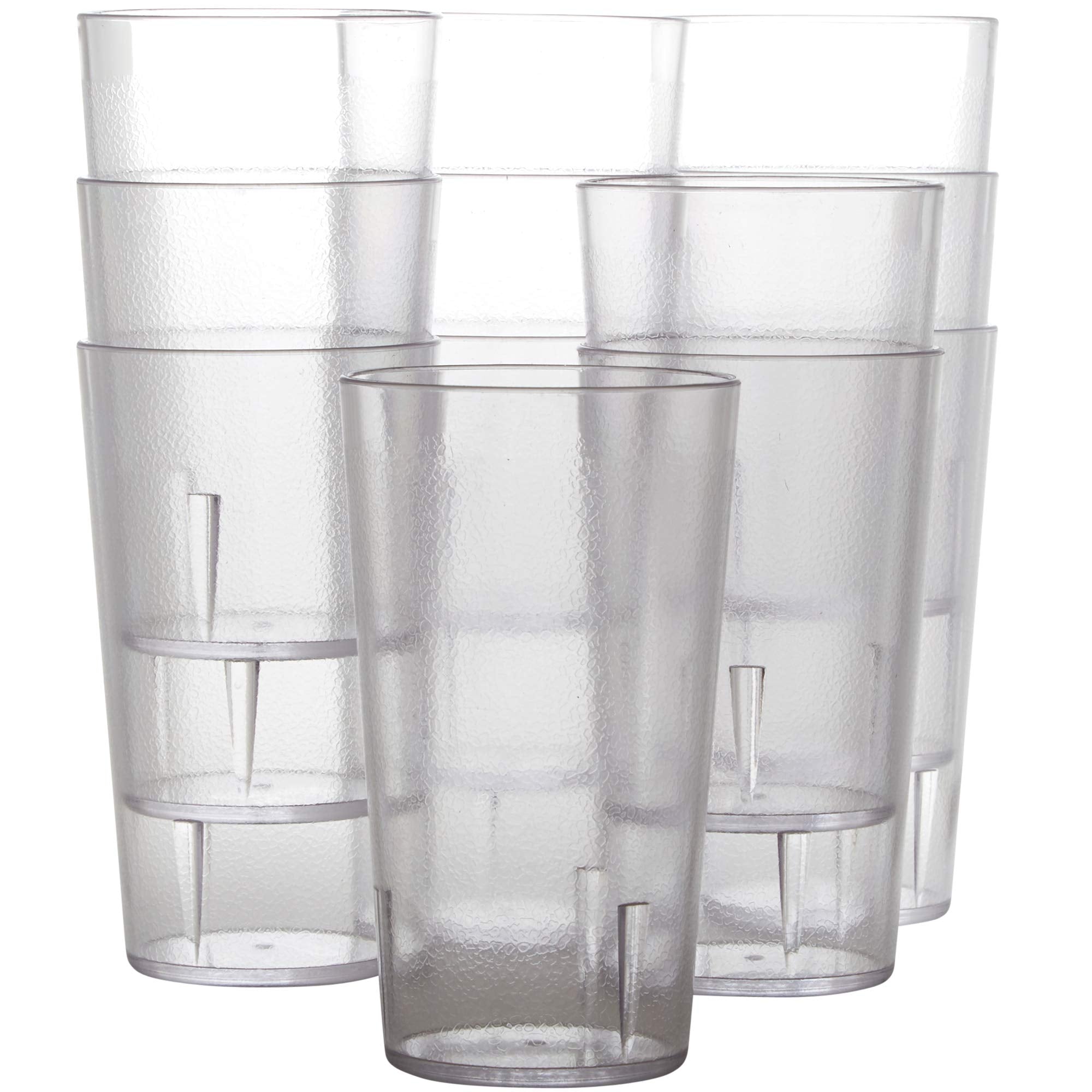 Restaurant Grade, BPA-Free 12oz Clear Plastic Cups 12pk. Super Durable, Break Resistant Drinking Glasses for Cafe, Party, Cateri