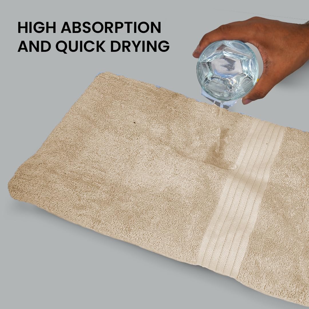 Textila 100% Cotton Bath Sheet Towels - Jumbo Size 35X70 Inches, Ultra Soft And Absorbent, (2 Pack - Beige) Luxury Oversized Tow