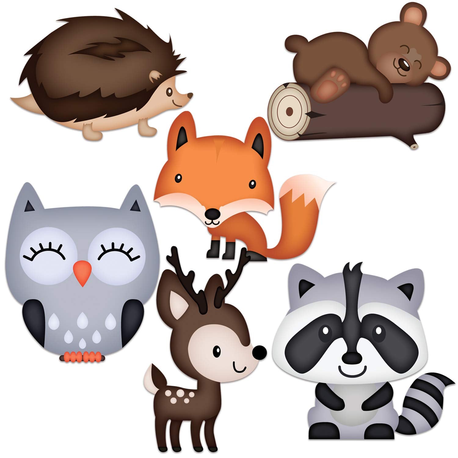 Woodland Animal Cutouts 36 Count - Cute Woodland Baby Shower Decorations - Large Adorable Woodland Animals Cutouts Are Easily Se