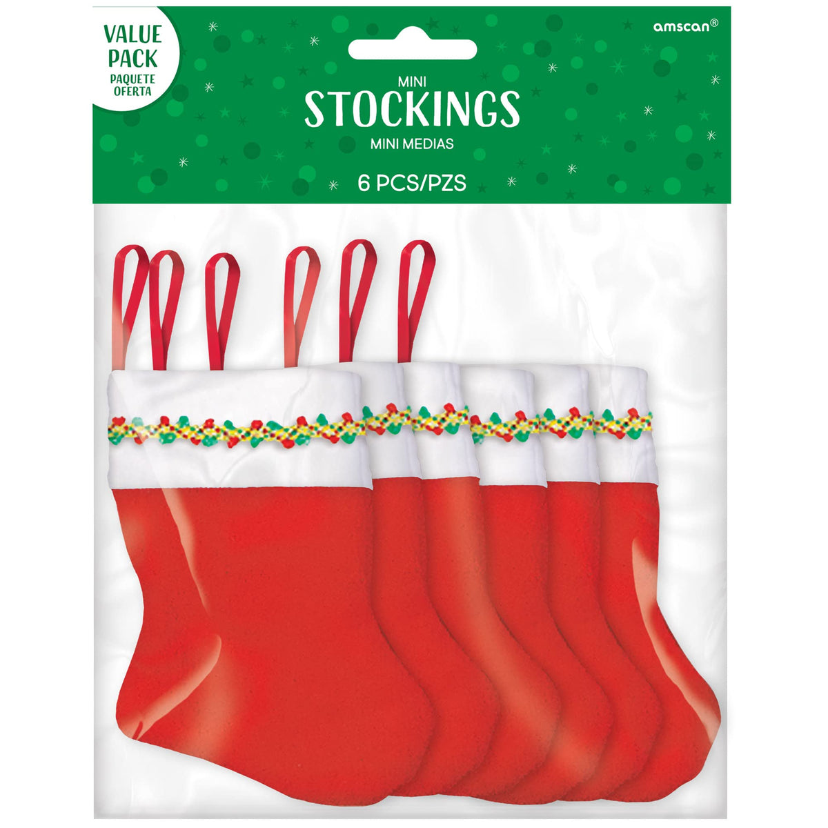 Amscan 370005 Party Supplies, 5'' Each, Red/White