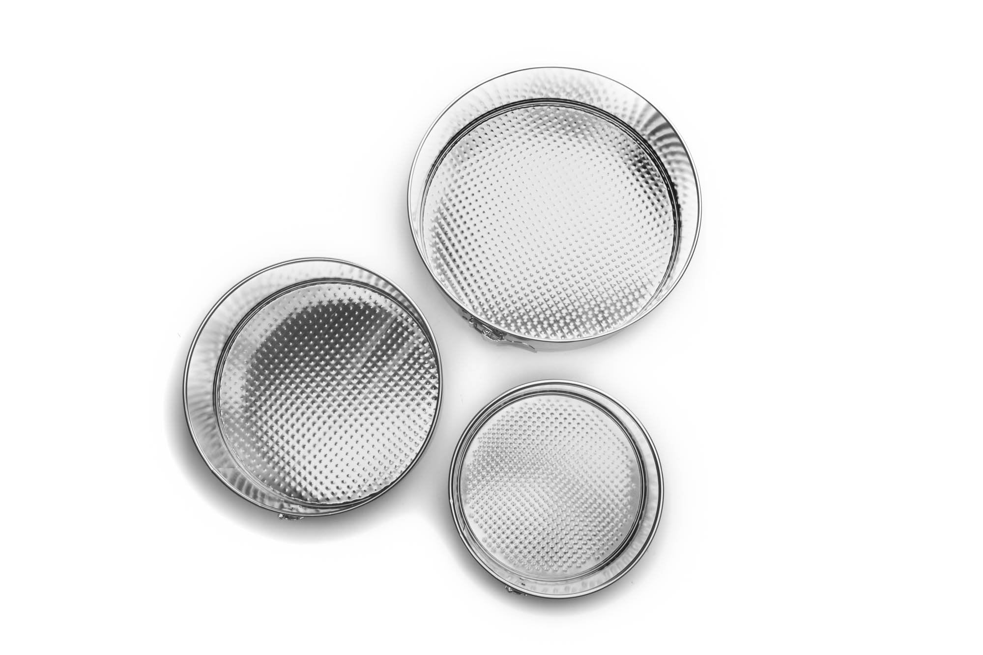 Fox Run Springform Pan Set, 3-Piece Tin-Plated Steel, 7, 9, 10 Inch, Metallic Finish
