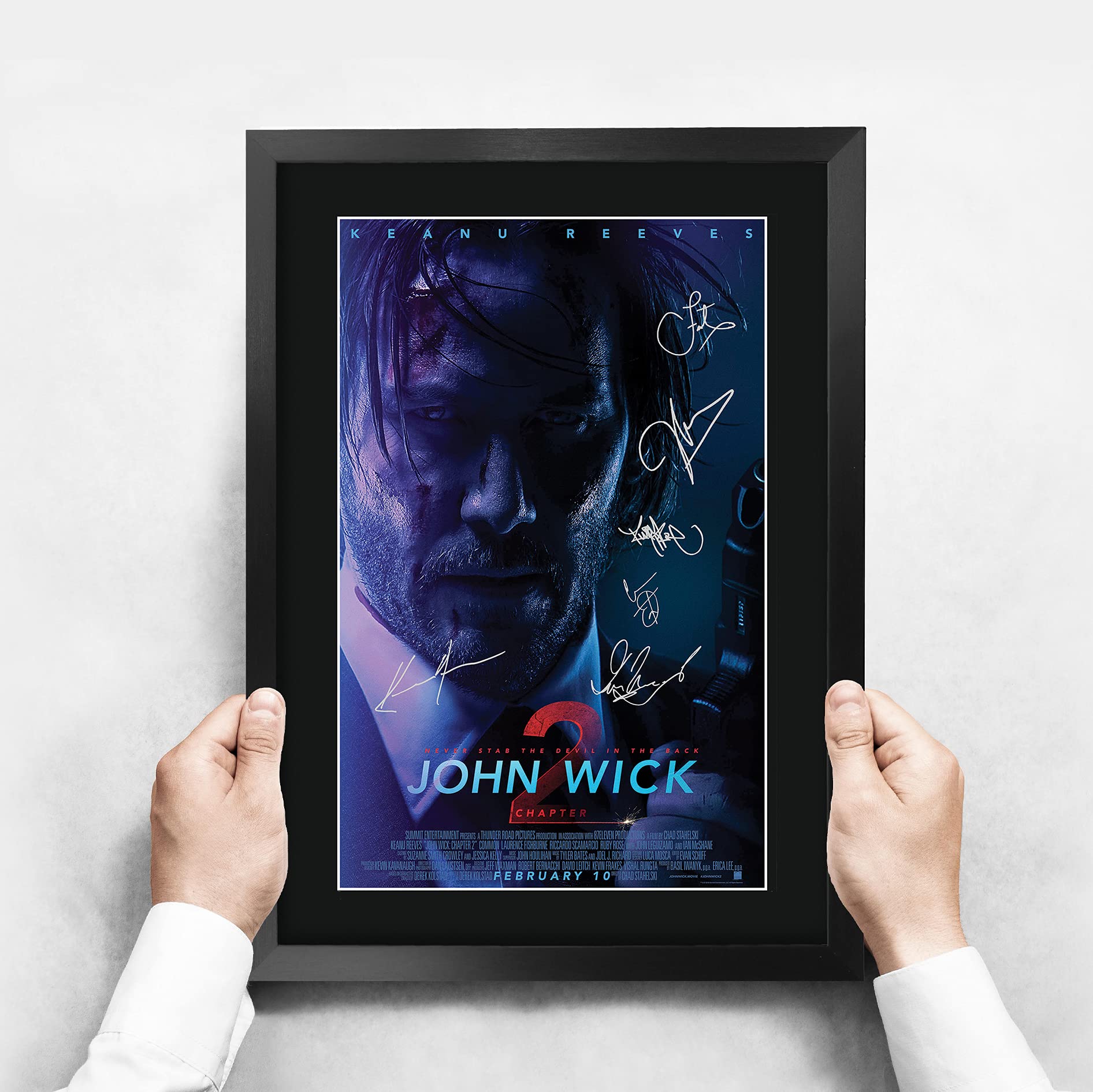 Hwc Trading John Wick 2 Keanu Reeves 16 X 12 Inch Framed Gifts Printed Poster Signed Autograph Picture For Movie Memorabilia Fan