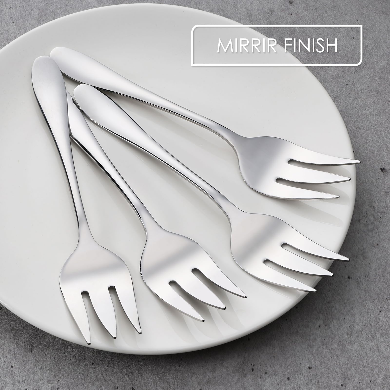 Stainless Steel Serving Forks, E-Far 4-Piece Metal Hostess Serving Utensils Set For Meat Catering Buffet Party Kitchen Restauran