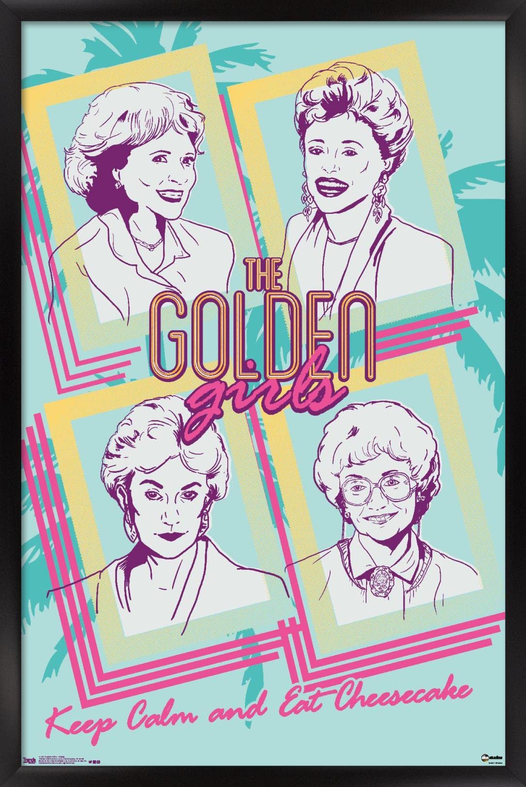 Trends International Golden Girls-Group Wall Poster, 14.725 In X 22.375 In, Black Framed Version