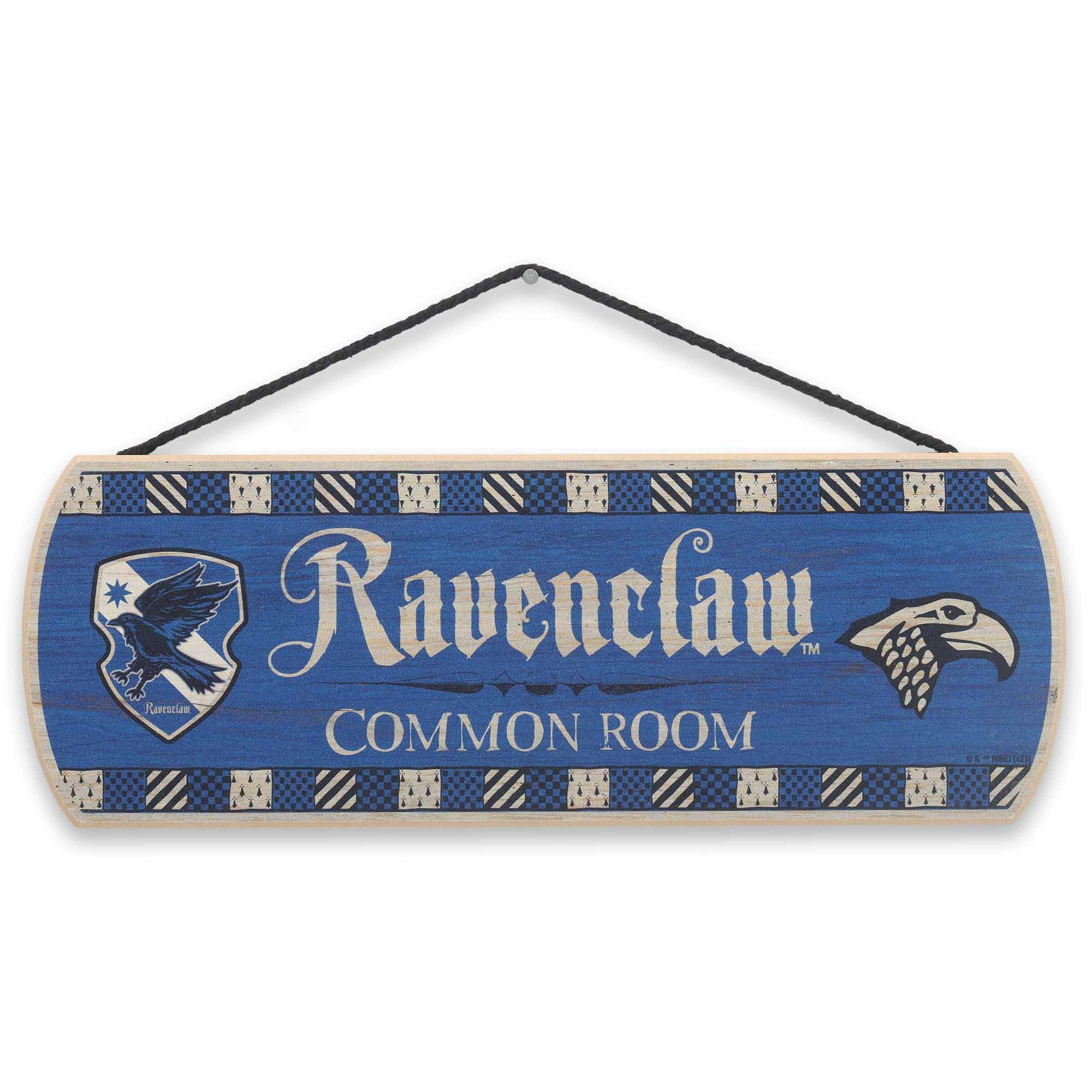 Open Road Brands Harry Potter Ravenclaw Common Room Hanging Wood Wall Decor - Fun Ravenclaw Sign for Teen Bedroom or Movie Room