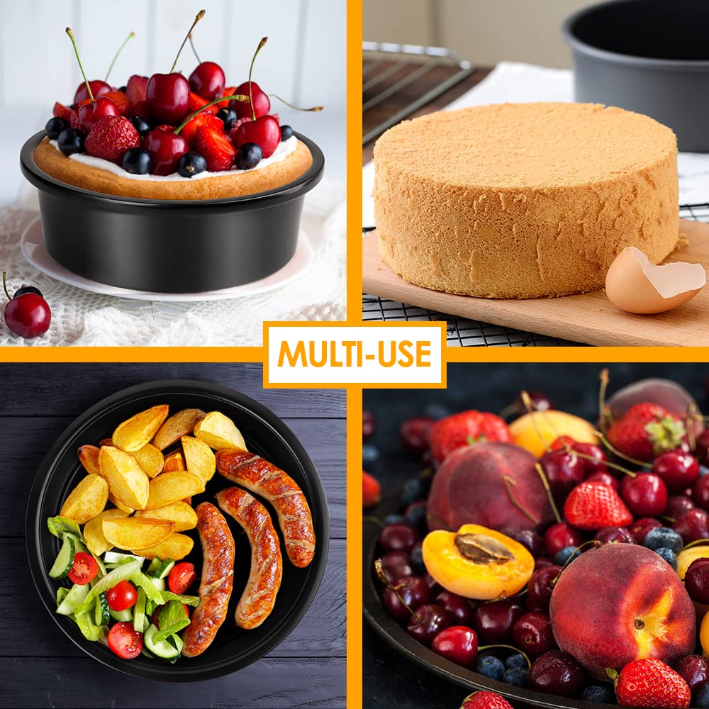Cyimi 6 Inch Round Cake Pan Set Of 3, Nonstick Coating Baking Round Cake Pans With Remvable Bottom For Birthday Layered Cakes,Pa