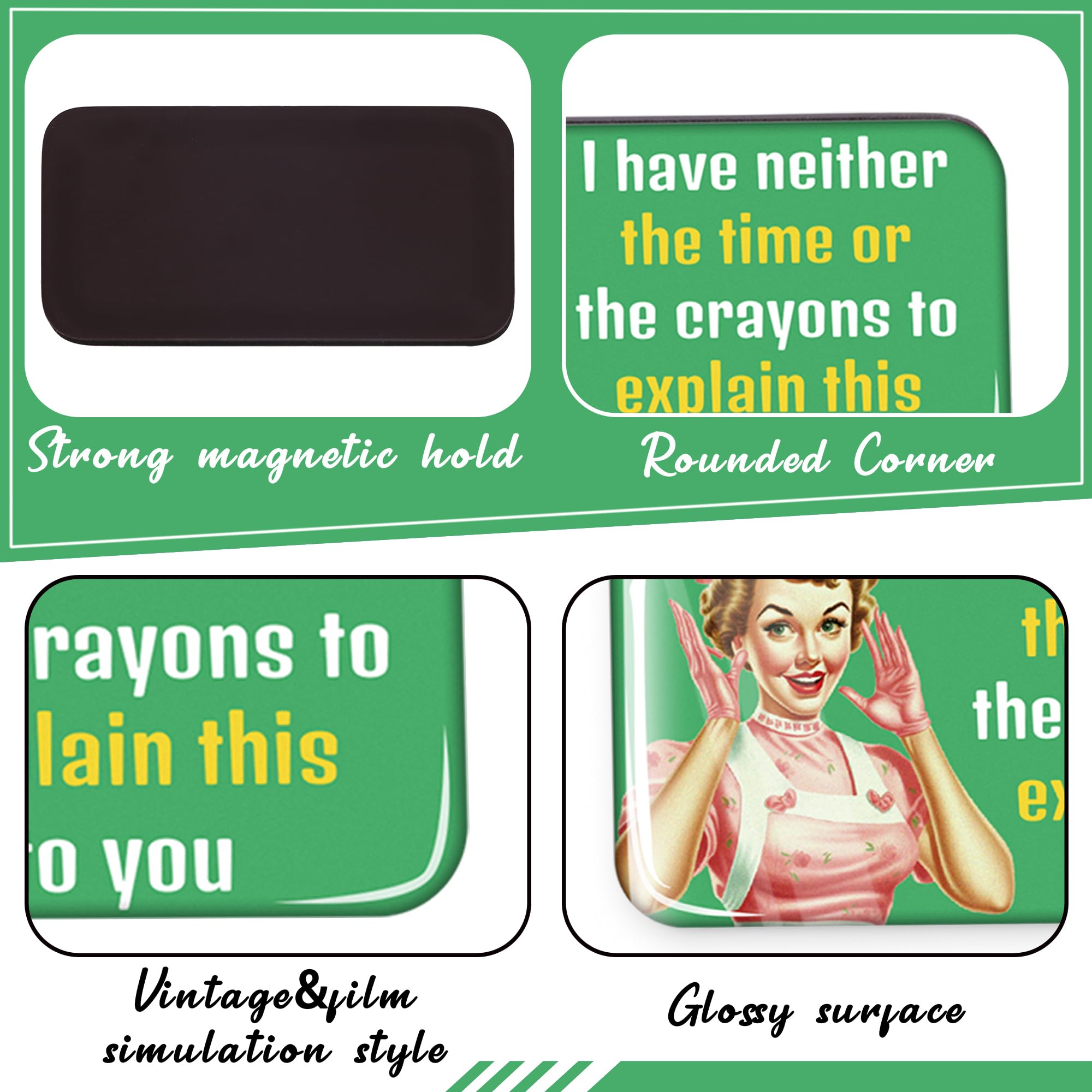 36PCS Funny Refrigerator Magnets for Women - Retro Magnetic Decorative Magnet Decorations, Office Fridge Decor Gifts