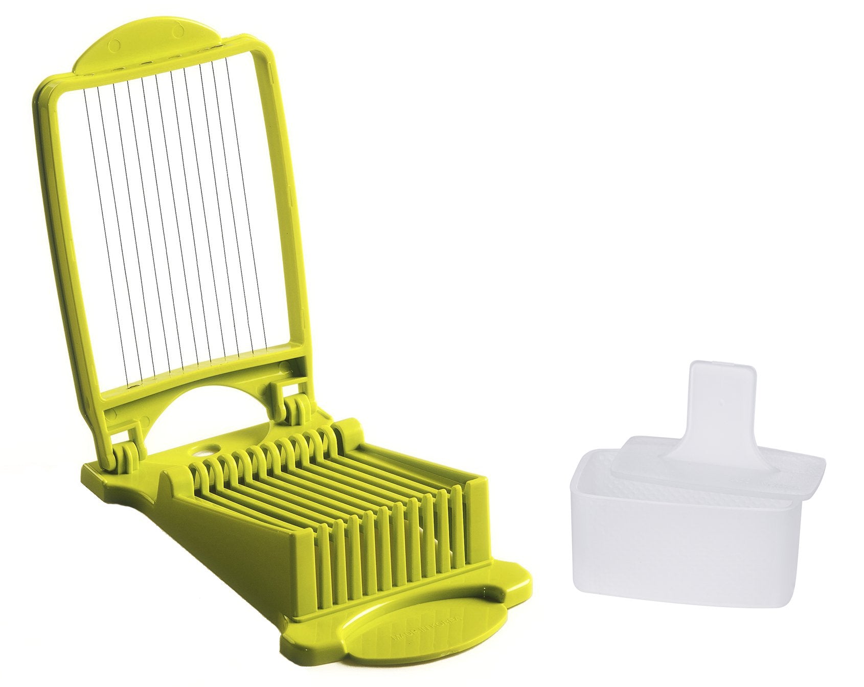 Luncheon Meat Slicer And Musubi Maker Press Mold Set, Kit, Certified Safety, Quality 11 Stainless Steel Wires (Green Slicer+Mold