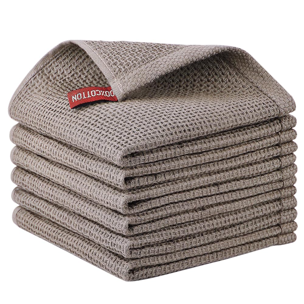 Nialnant Kitchen Dish Towels Set Of 6,100% Cotton Waffle Weave Kitchen Drying Towels Dish Cloths For Washing Dishes,Kitchen Towe