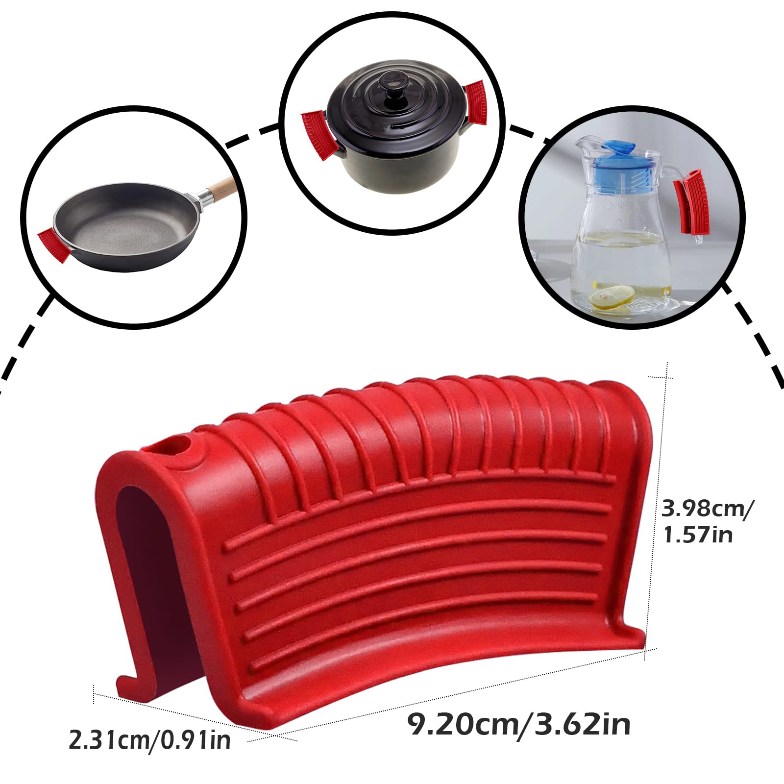 Evahom 8 Pack Cast Iron Pot Assist Handle Covers High Heat Resistance, Anti-Slip Silicone Skillet Handle Cover Any Frying Cast I