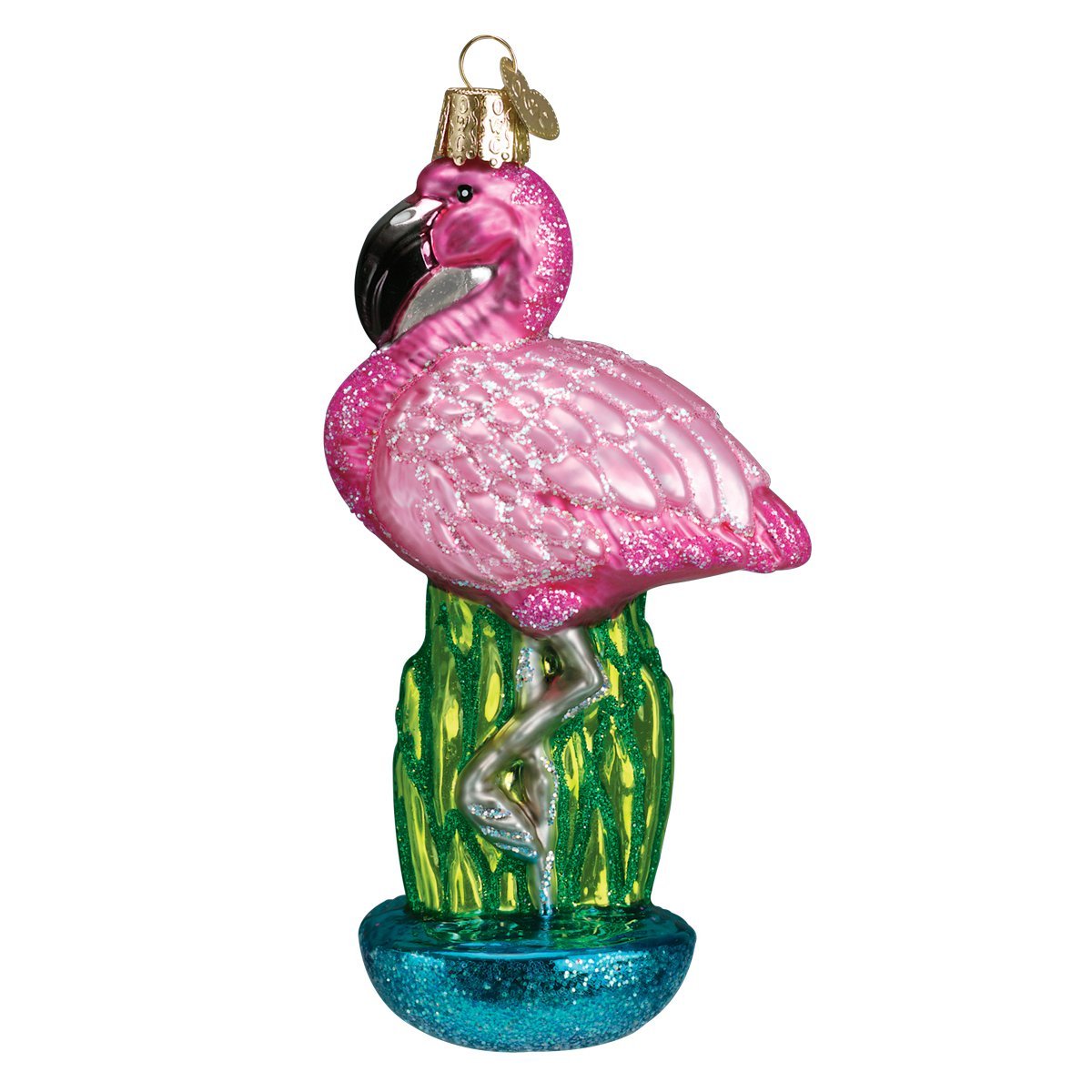 Old World Christmas Zoo and Wildlife Animals Glass Blown Ornaments for Christmas Tree Flamingo