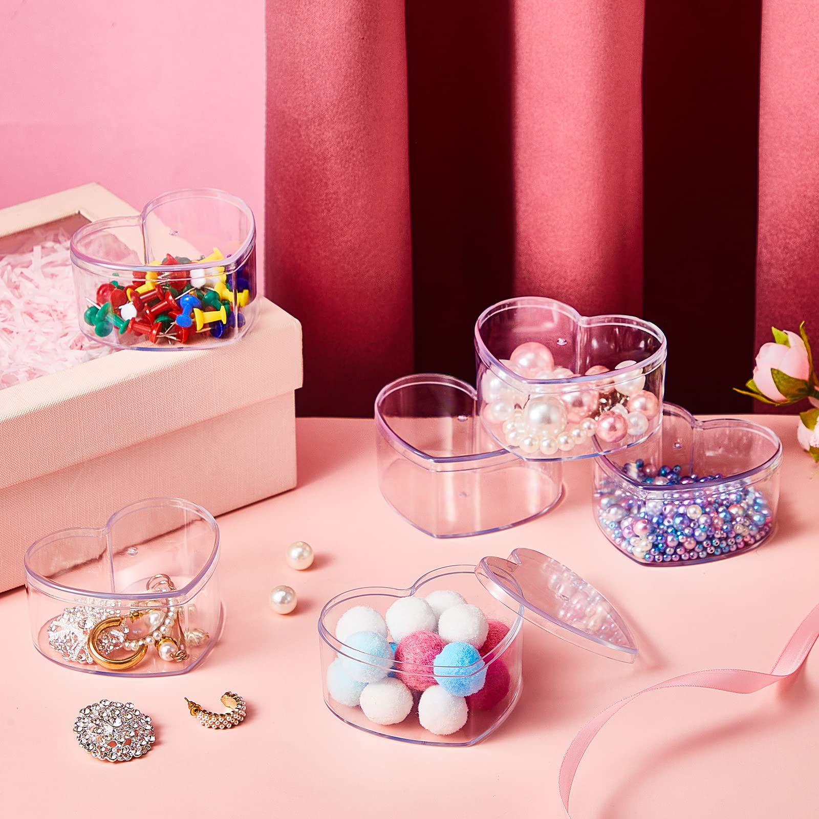 Blulu 8 Pieces Clear Acrylic Plastic Jewelry Box Mini Storage Box Mini Cube Containers with Lids for Candy and Tiny Jewelry(3.27
