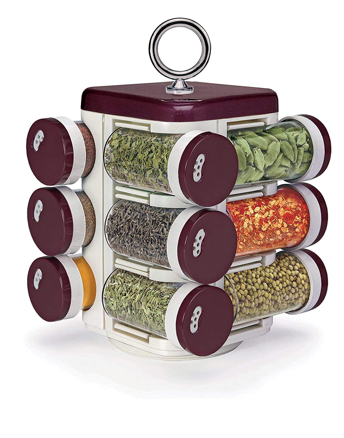 Anugrah Mart Bottle Storage Shelf Clips Seasoning Bottle Kitchen Rack Simple Spin Kitchen Seasoning Organizer