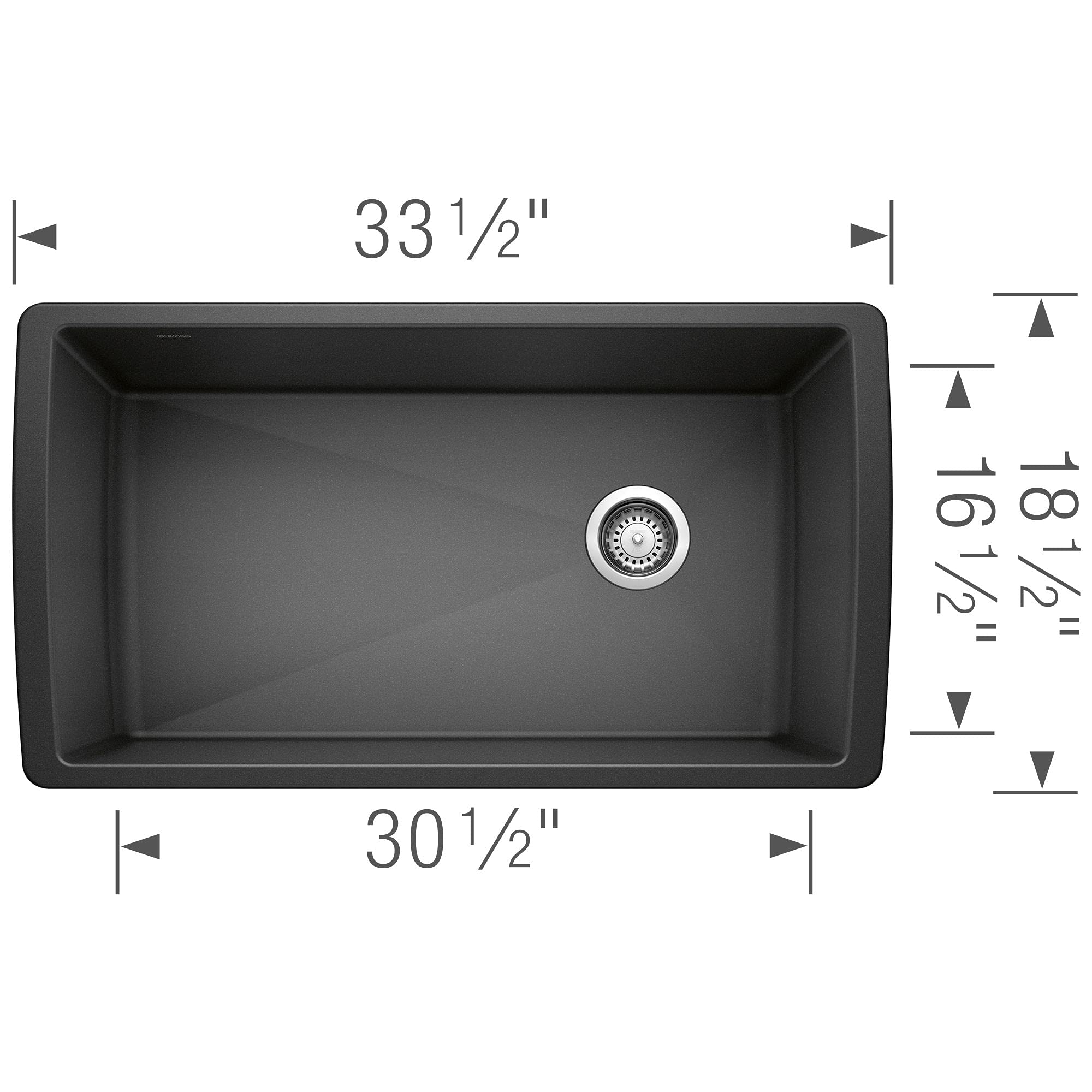 Blanco Diamond Silgranit Super Single Bowl Undermount - Anthracite