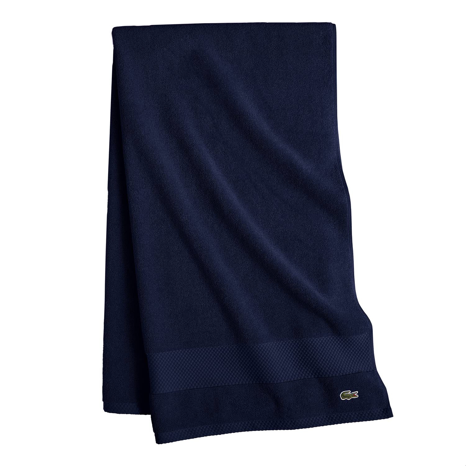 Lacoste Heritage Supima Cotton Bath Towel, Navy, 30 X 54