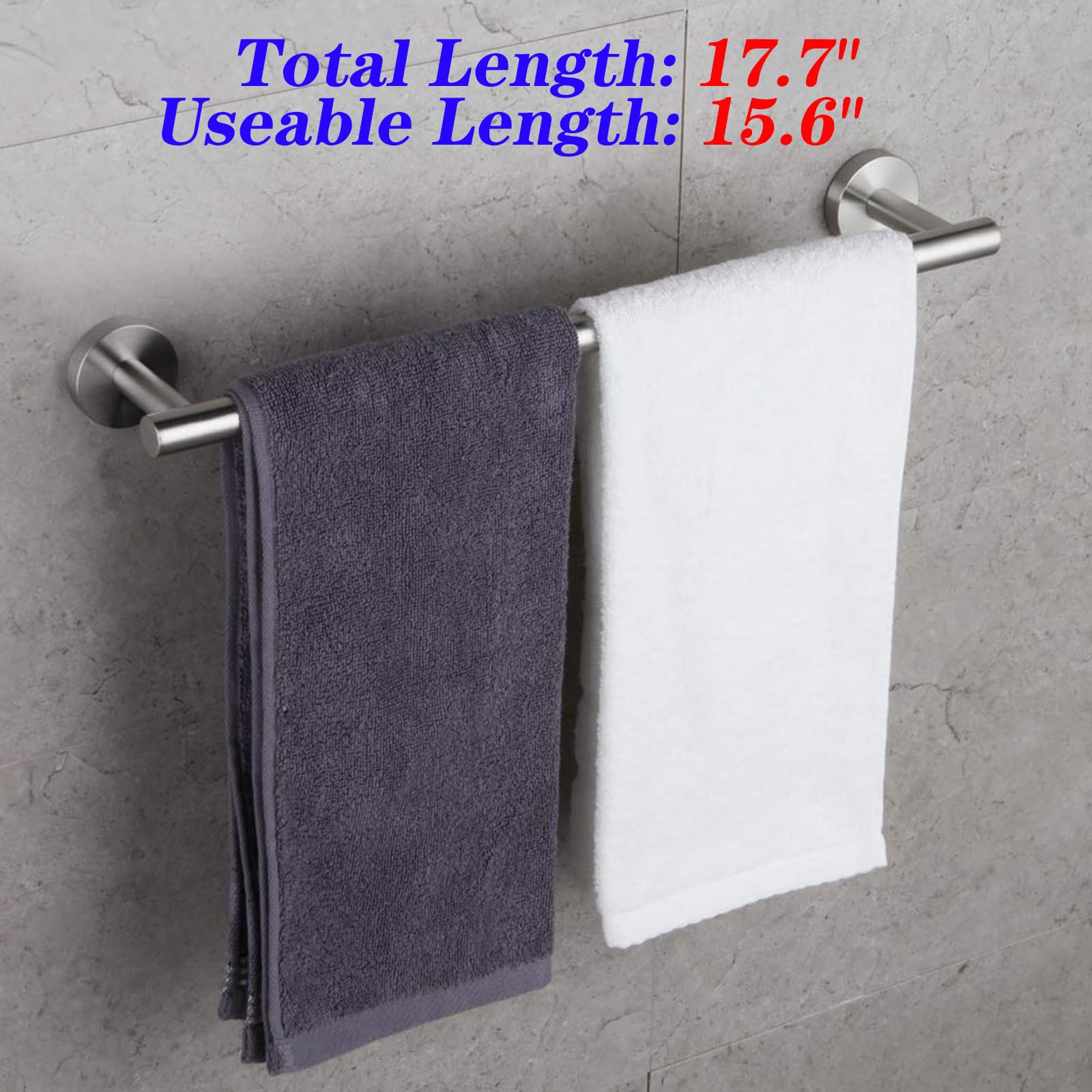 Gerzwy Bathroom Towel Bar 18-Inch Brushed Stainless Steel Towel Bar Contemporary Style Wall Mount For Bath Kitchen Ag1101C45-Ls