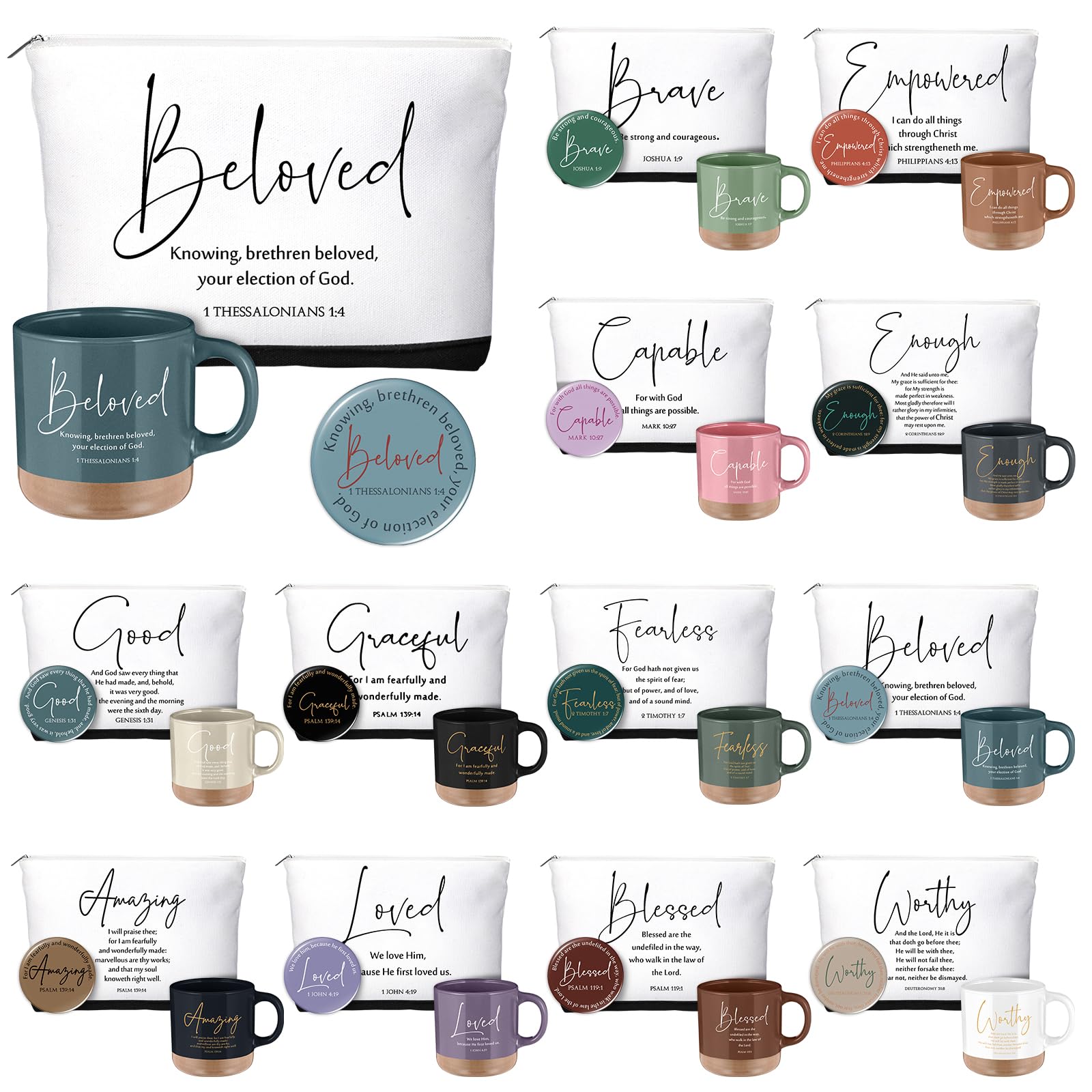 SiliFine 36 Pcs Inspirational Christian Gifts Bulk for Women,Colorful