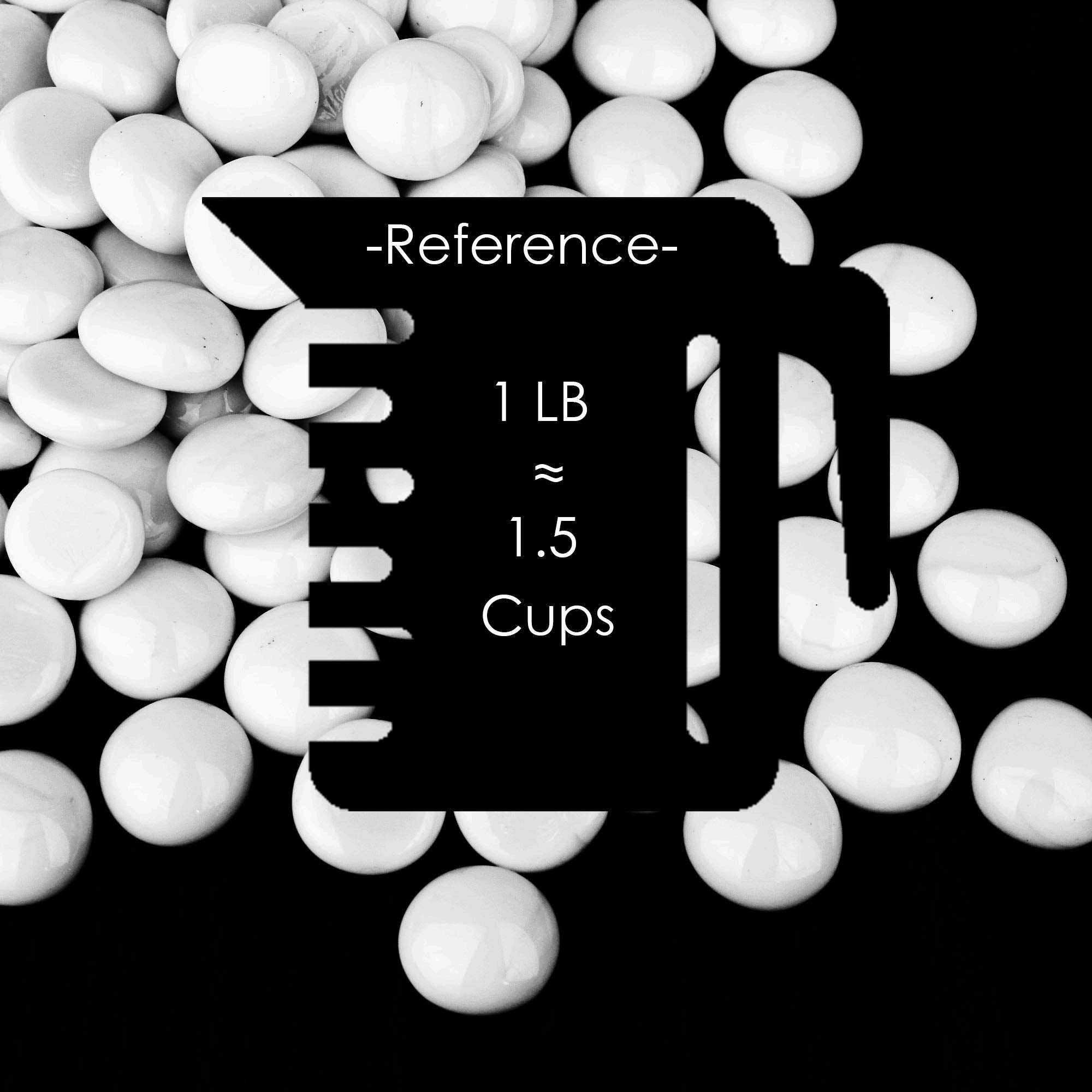 Cys Excel White Glass Gemstone Beads Vase Fillers (6 Lbs) Flat Marble Beads Multiple Color Choices Aquarium Decor Rocks Floral S