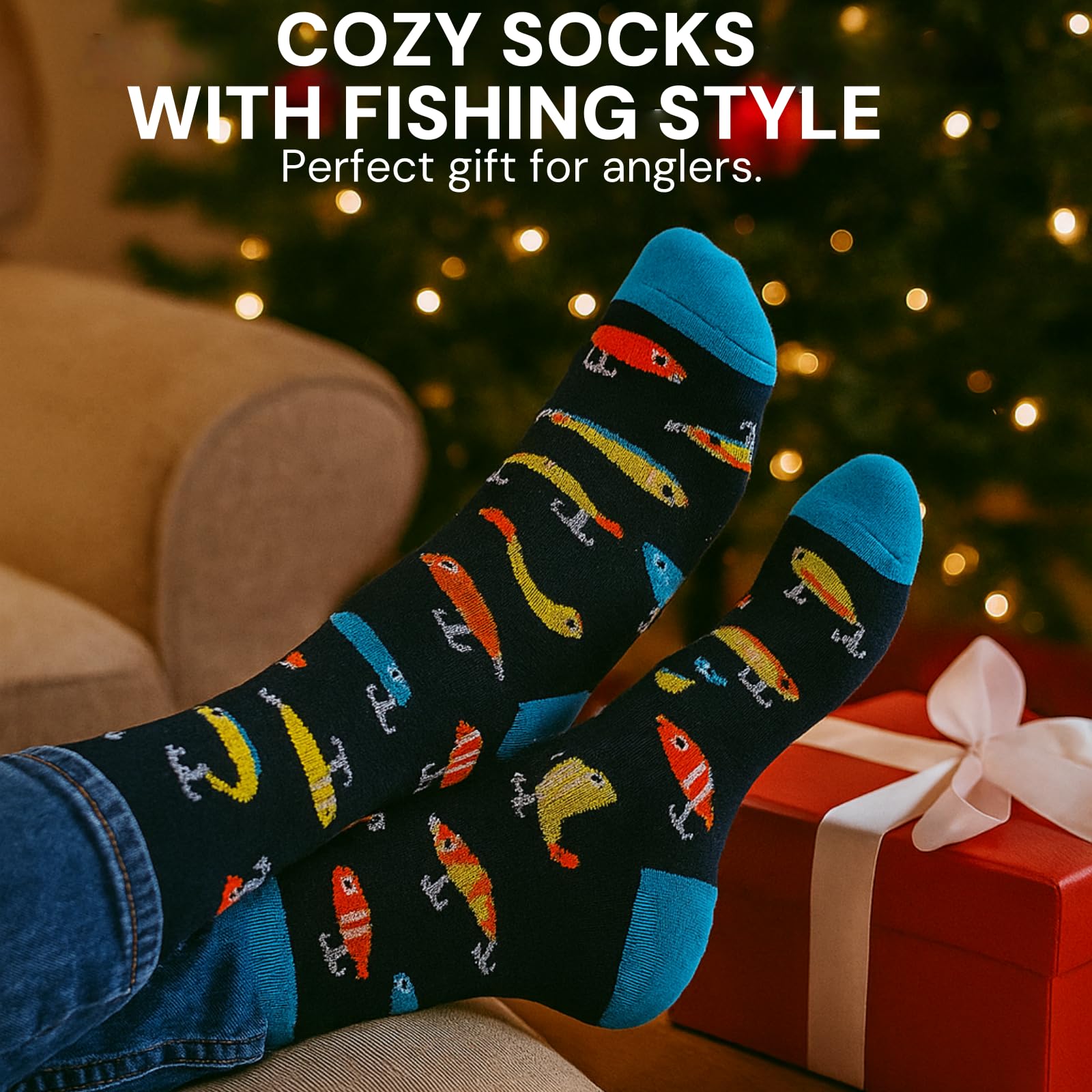 Fishing Advent Calendar 2025 for Men, 24-Day Fishing Tackle Advent Calendar with Lures, Tools, Tackle Box & Holiday Surprises, C