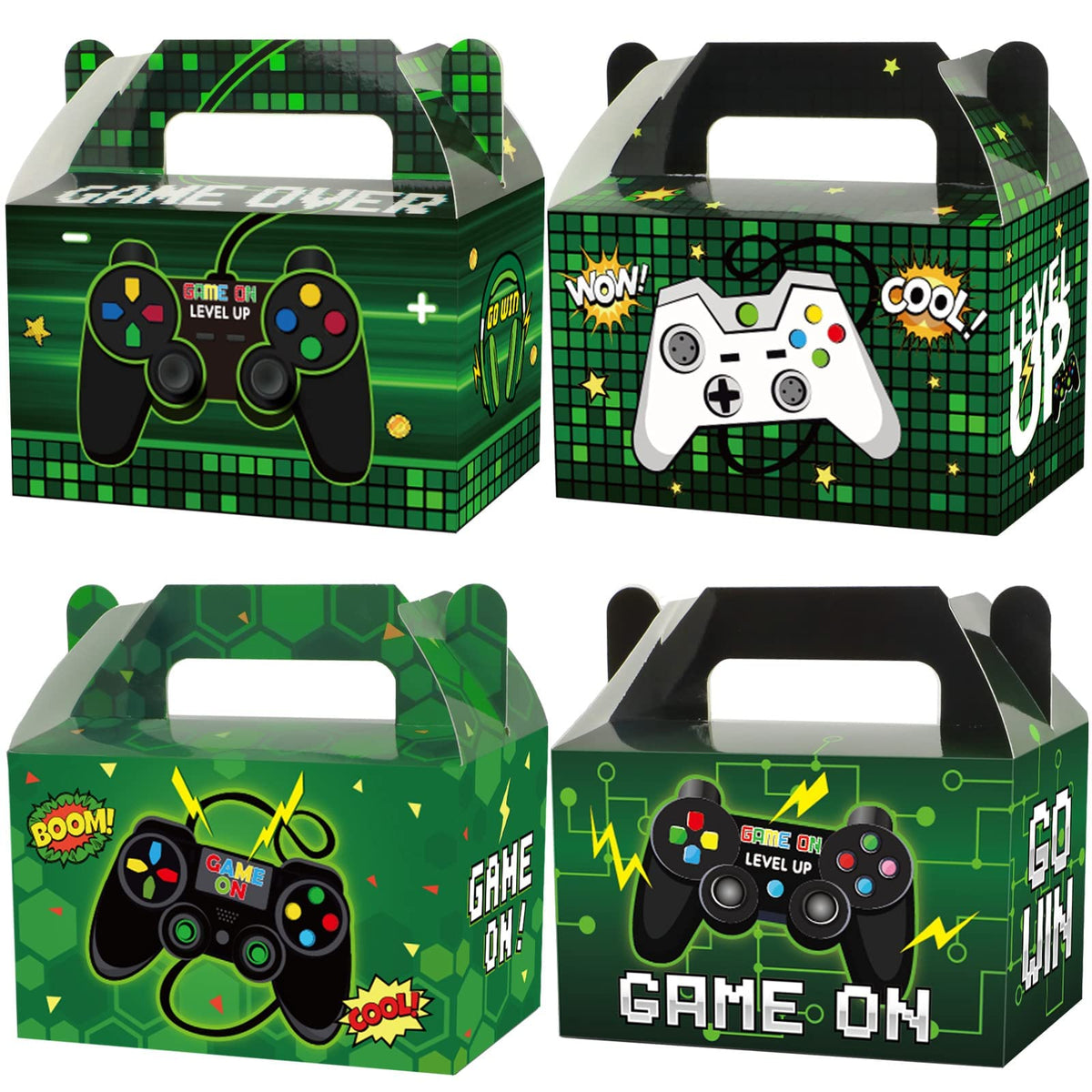12 Pack Video Game Party Boxes Game On Party Favor Candy Treat Boxes Bags Gaming Birthday Goodies Valentine'S Day Gift Boxes For