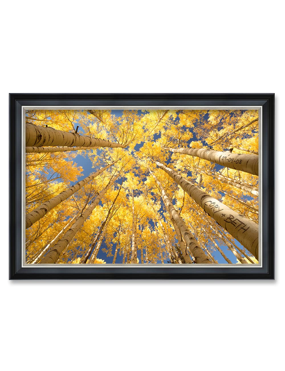 Ipic - Fall In Love, Personalized Ideal Gift Custom Framed Wall Art With Names And Date, Giclee Prints With Solid Wood Frame, Un