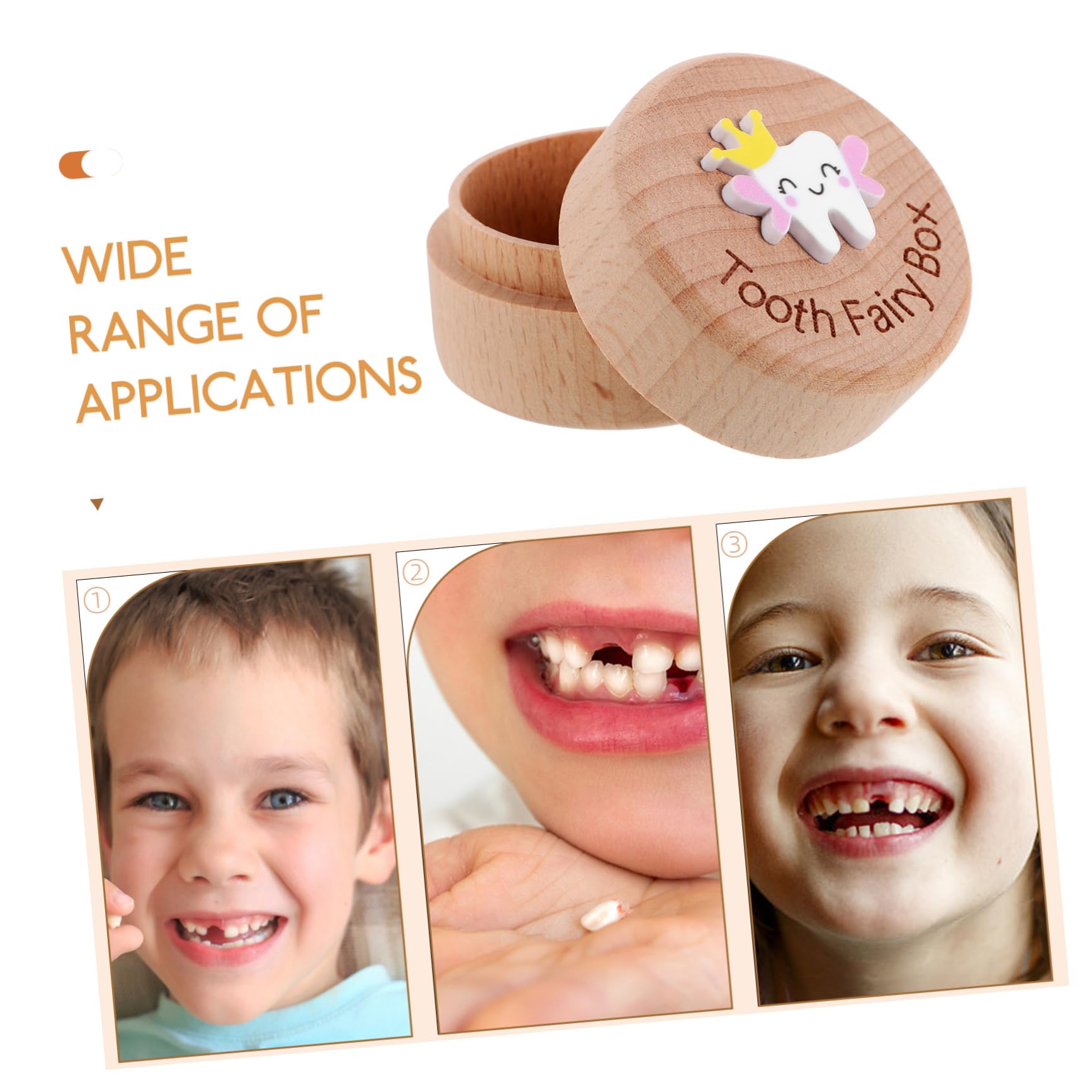 Cabilock Tooth Holder Wooden Keepsake Box for Capacity Teeth Storage Container for Preserving Childhood Memories