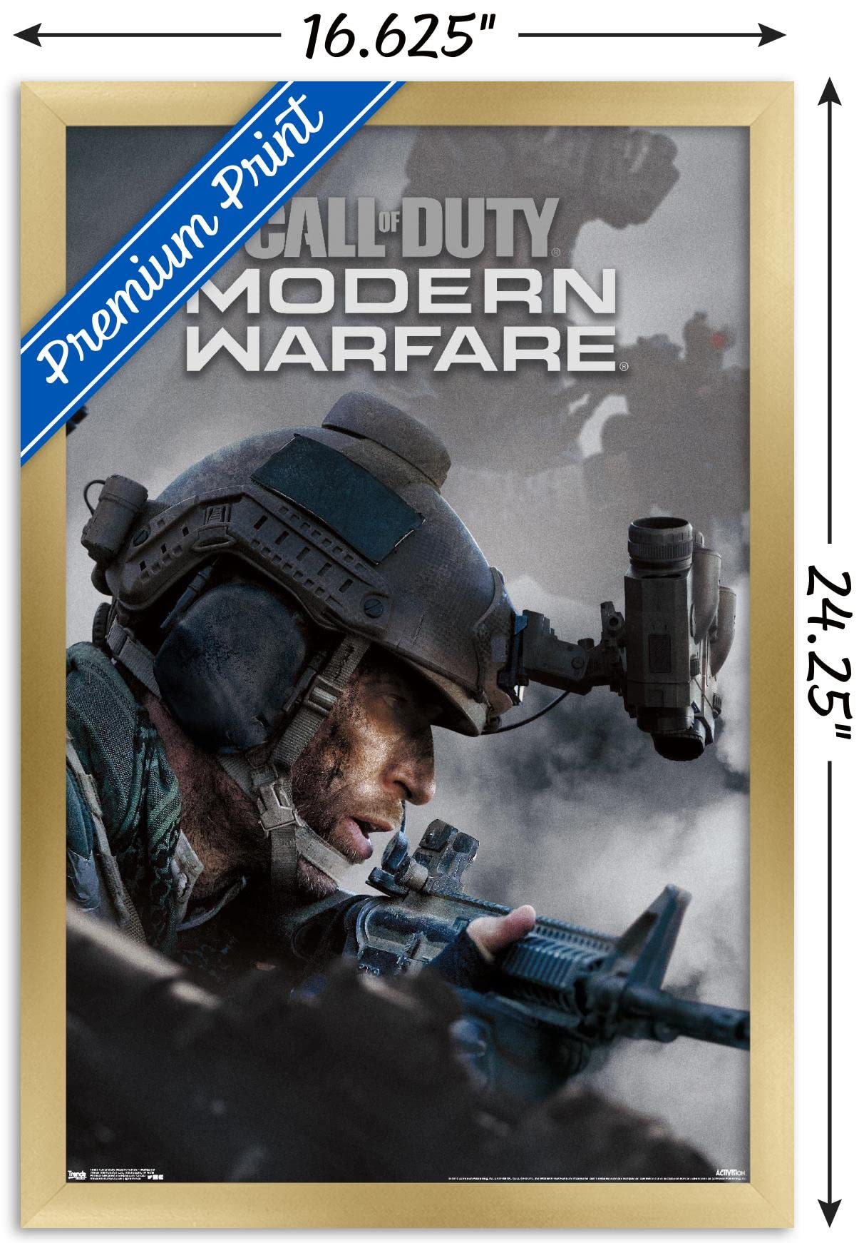 Trends International Call Of Duty: Modern Warfare - Multiplayer Wall Poster, 14.725'' X 22.375'', Gold Framed Version